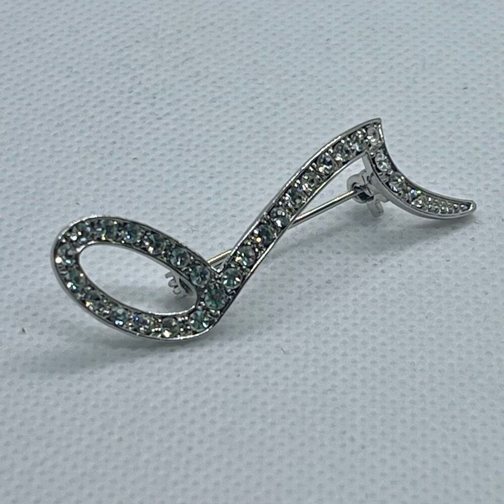Other Vintage Treble Clef Music Note Crystal Rhinestone Brooch Size ONE SIZE - 1 Thumbnail