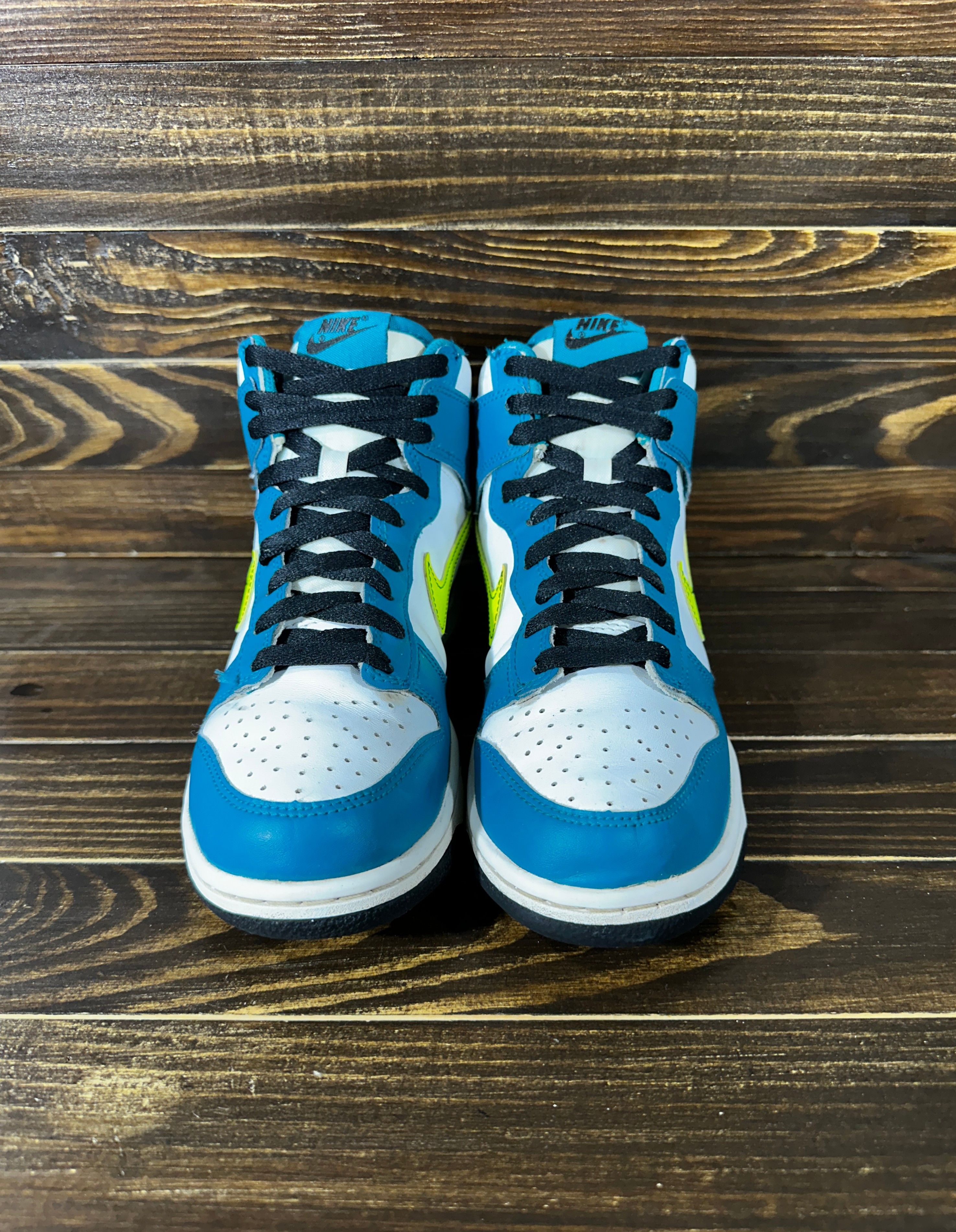 Nike Nike Dunk High Bright Spruce Volt Kids Sneakers Casual Sport Size US 6 / EU 39 - 3 Thumbnail