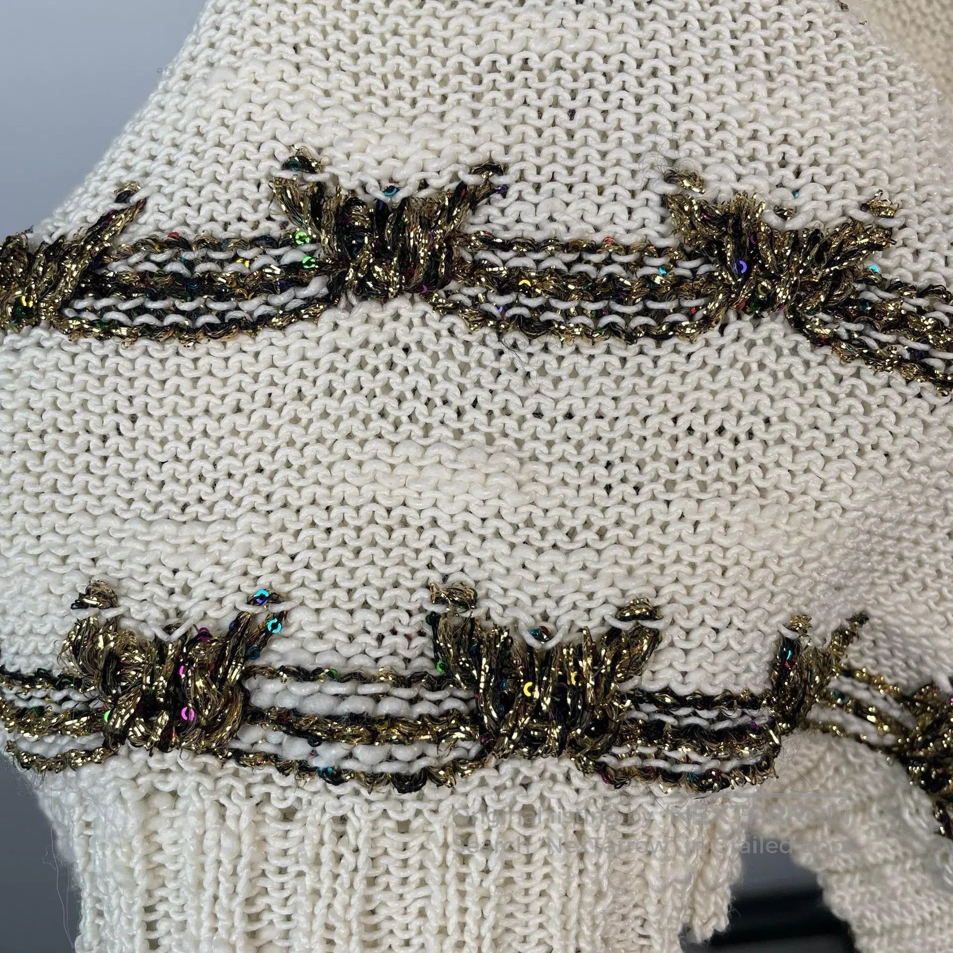 Chanel Chanel Handmade Series White Gold Knit Vest| Size XS / US 0-2 / IT 36-38 - 3 Thumbnail