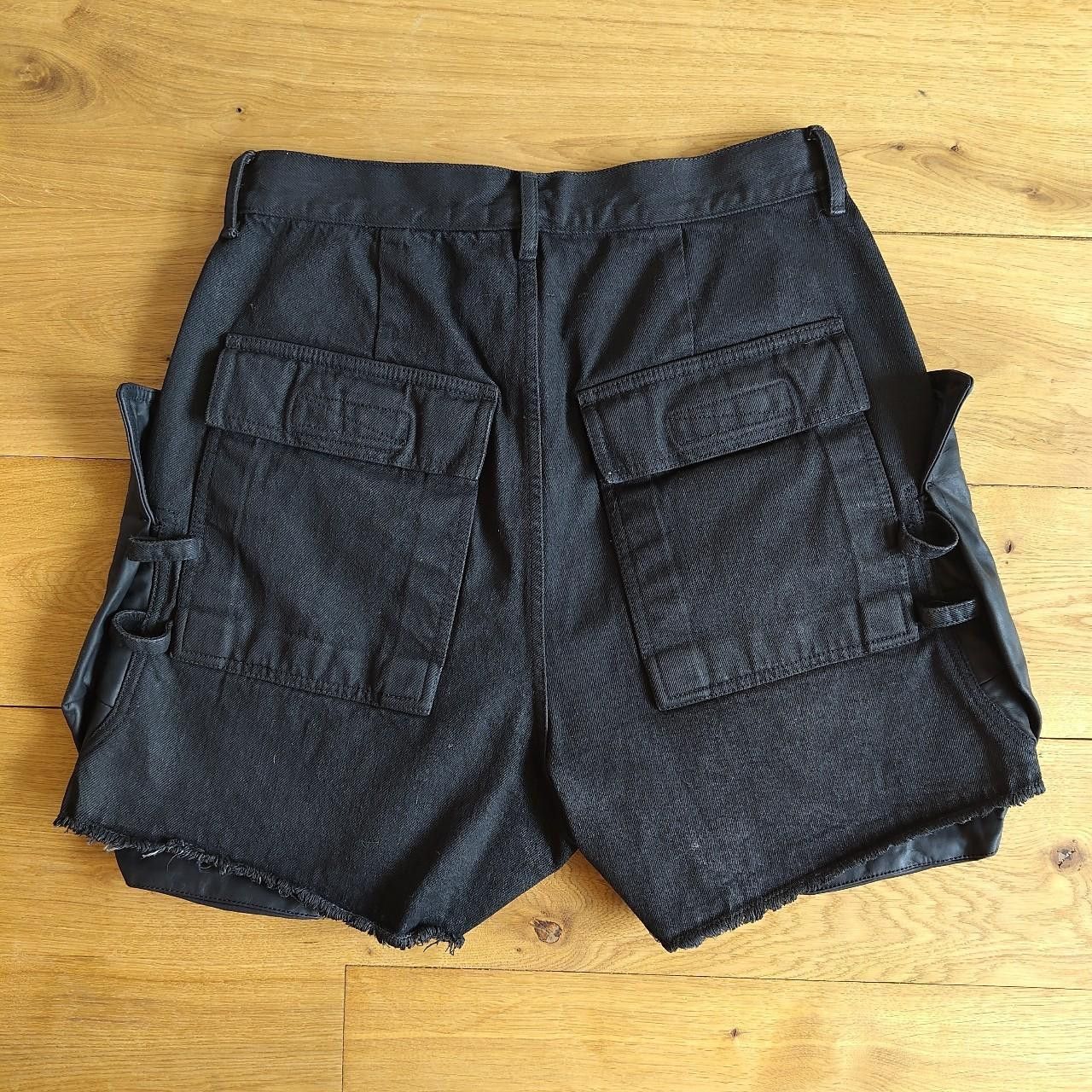 Rick Owens Runway Stefan shorts - waxed denim with calf leather cargo Size US 28 / EU 44 - 7 Thumbnail