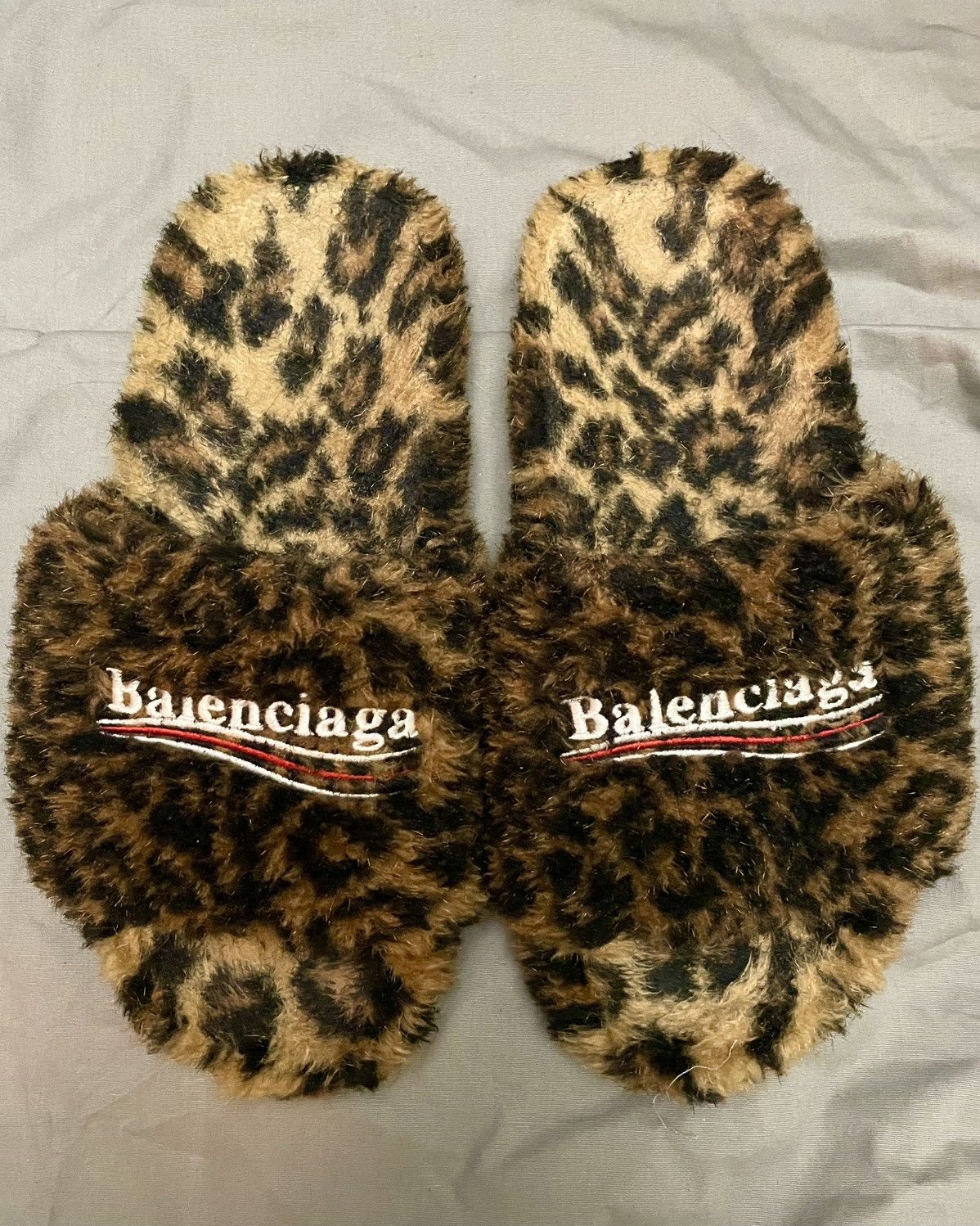 Balenciaga SOLD Balenciaga Leopard Print Fur Slides | Grailed