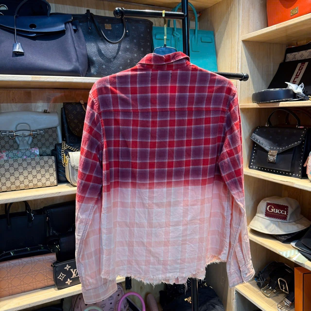Amiri AMIRI RAW BLEACH RED FLANNEL BUTTON-UP - IT46 Size US S / EU 44-46 / 1 - 2 Thumbnail