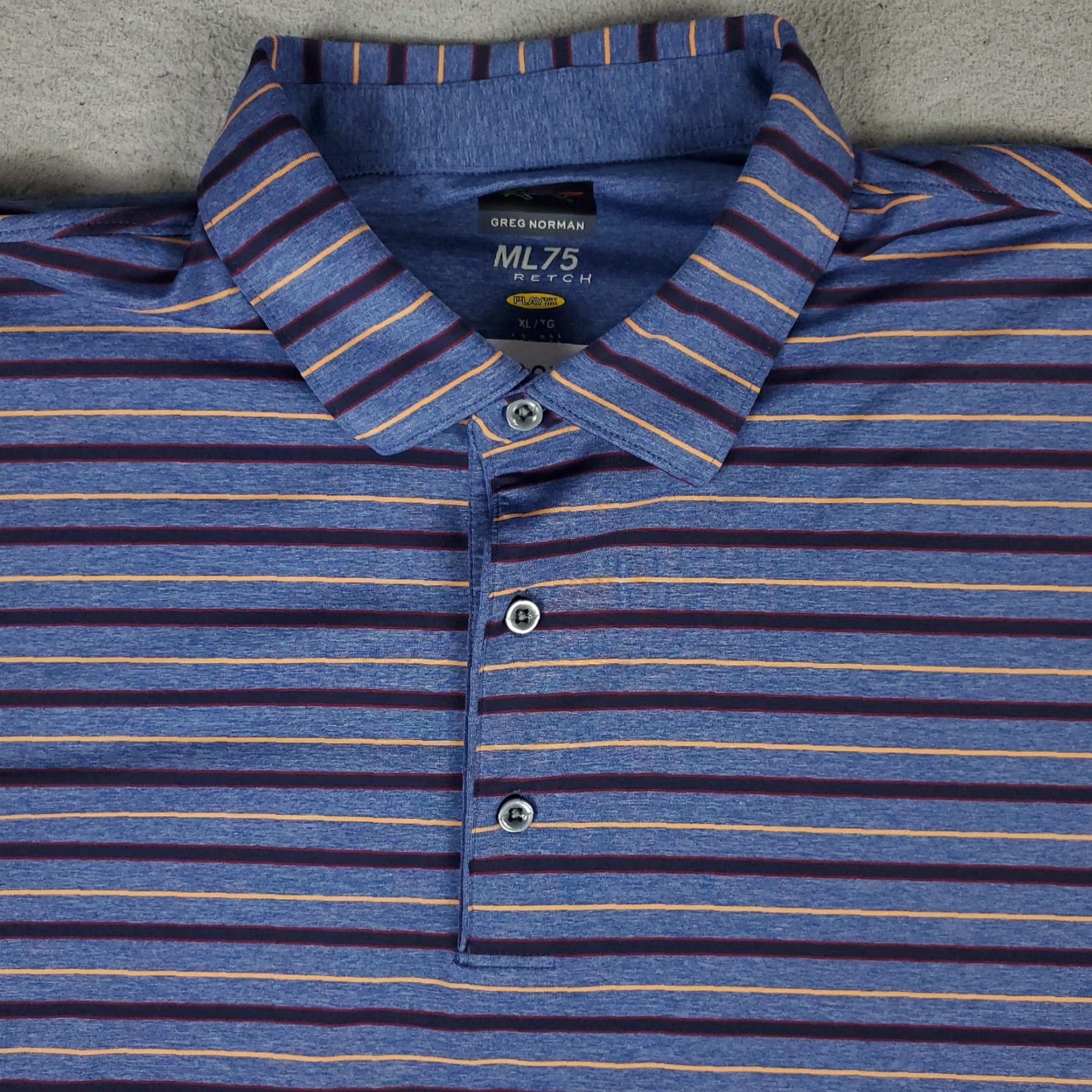 Vintage Greg Norman Polo Shirt Mens XL Blue Striped Shark Golf Casual Short Sleeve Shirt Size US XL / EU 56 / 4 - 2 Thumbnail