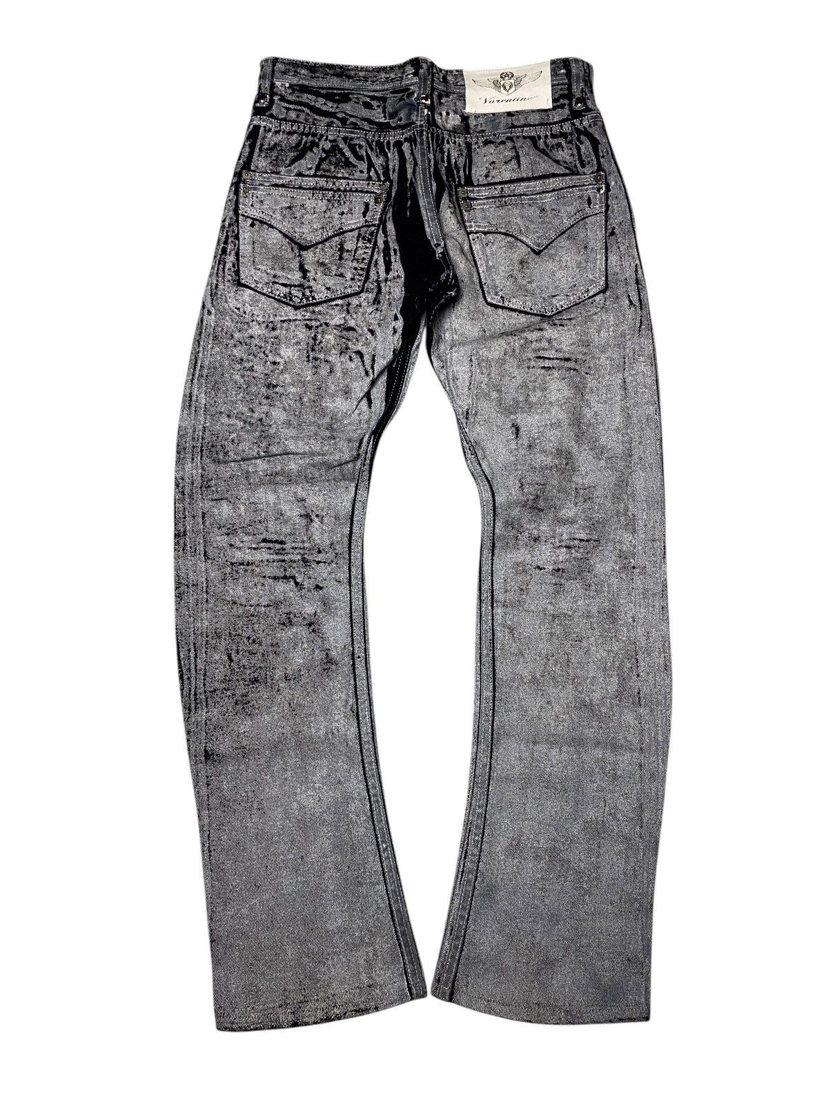 If Six Was Nine 2000's Varentine Seawash Studded Buckle Waxed Jeans Size US 28 / EU 44 - 2 Thumbnail