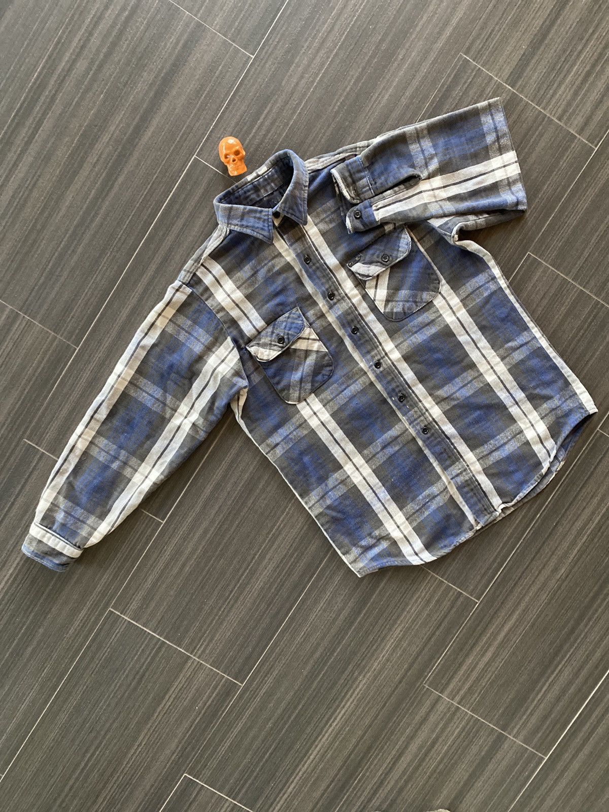 Oshkosh × Vintage Vintage Oshkosh blue gray flannel sz L Size US L / EU 52-54 / 3 - 1 Thumbnail