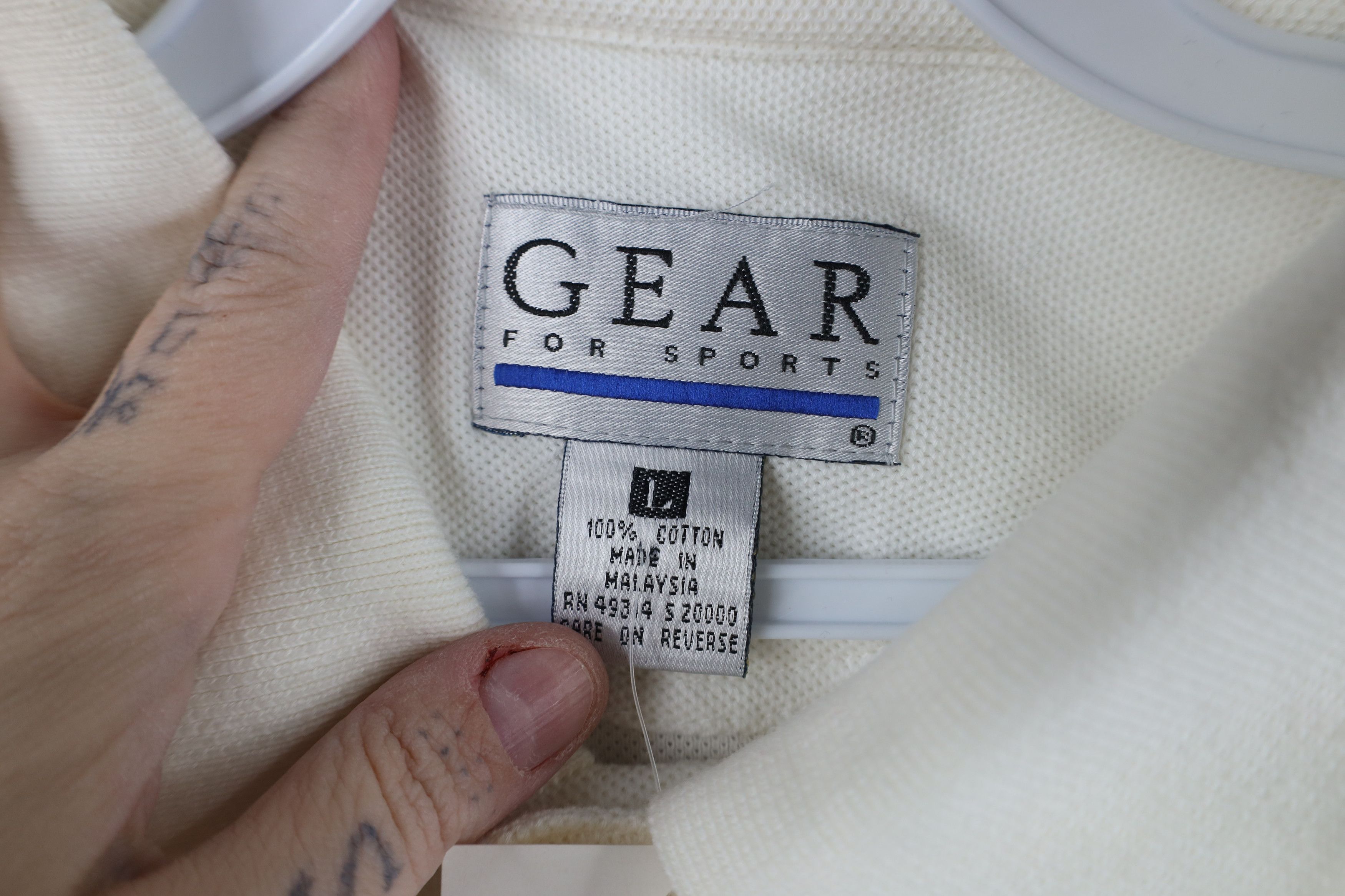 Vintage Deadstock Vintage 90s Storm Hockey Golf Polo Shirt White Size US L / EU 52-54 / 3 - 6 Thumbnail