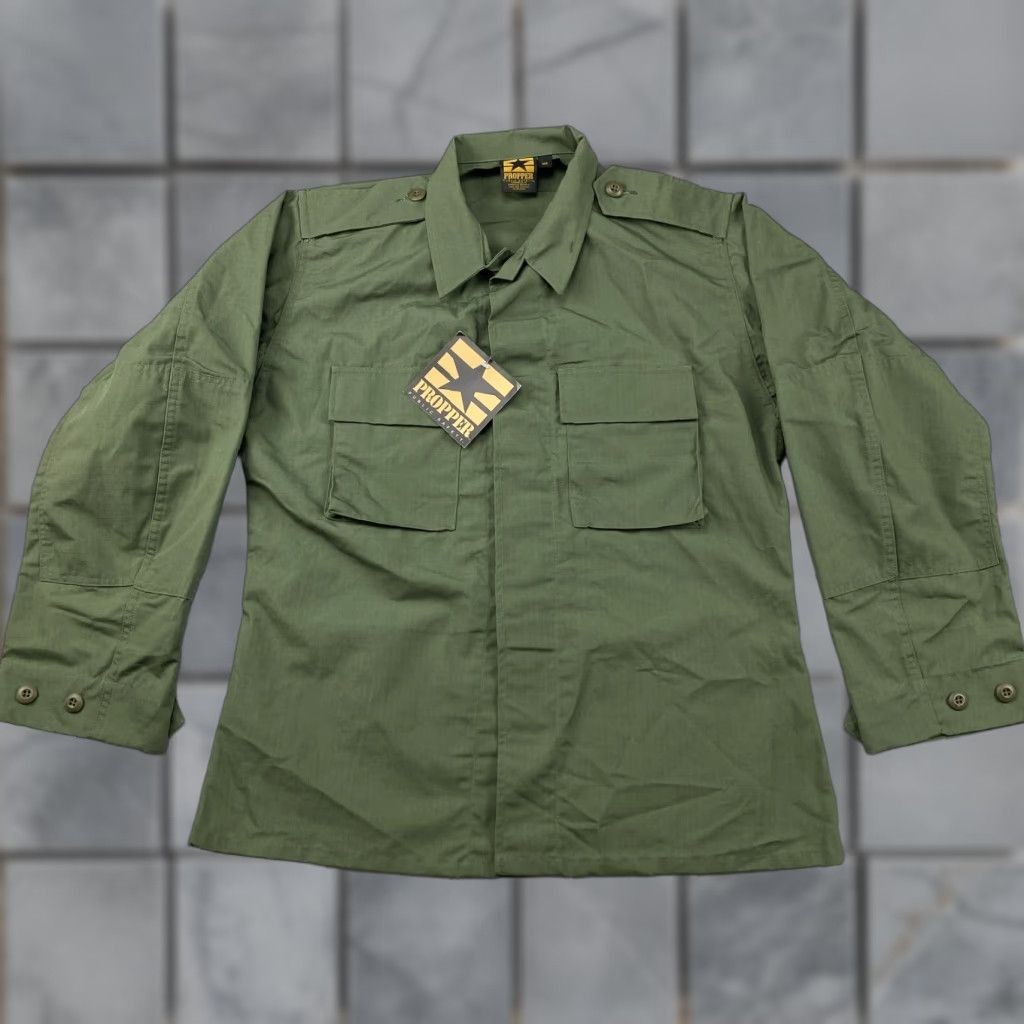 Propper PROPPER Military Jacket BDU Green Men M Casual Workwear Solid Canvas 2 Pocket Button Front Mid-Length NWT Size US M / EU 48-50 / 2 - 1 Thumbnail