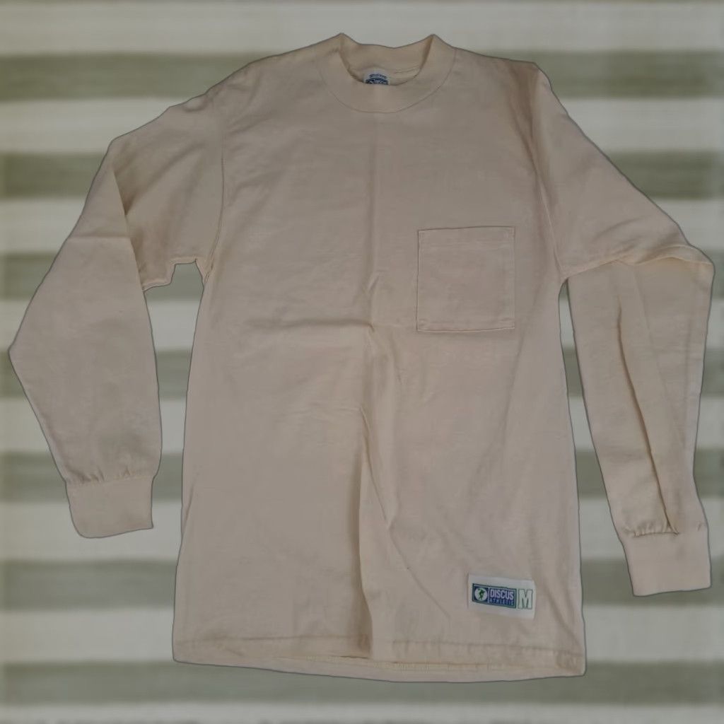 Vintage VINTAGE Ivory Long Sleeve T-Shirt Disus Discus Athletic USA Made Men M Ivory Size US M / EU 48-50 / 2 - 1 Thumbnail