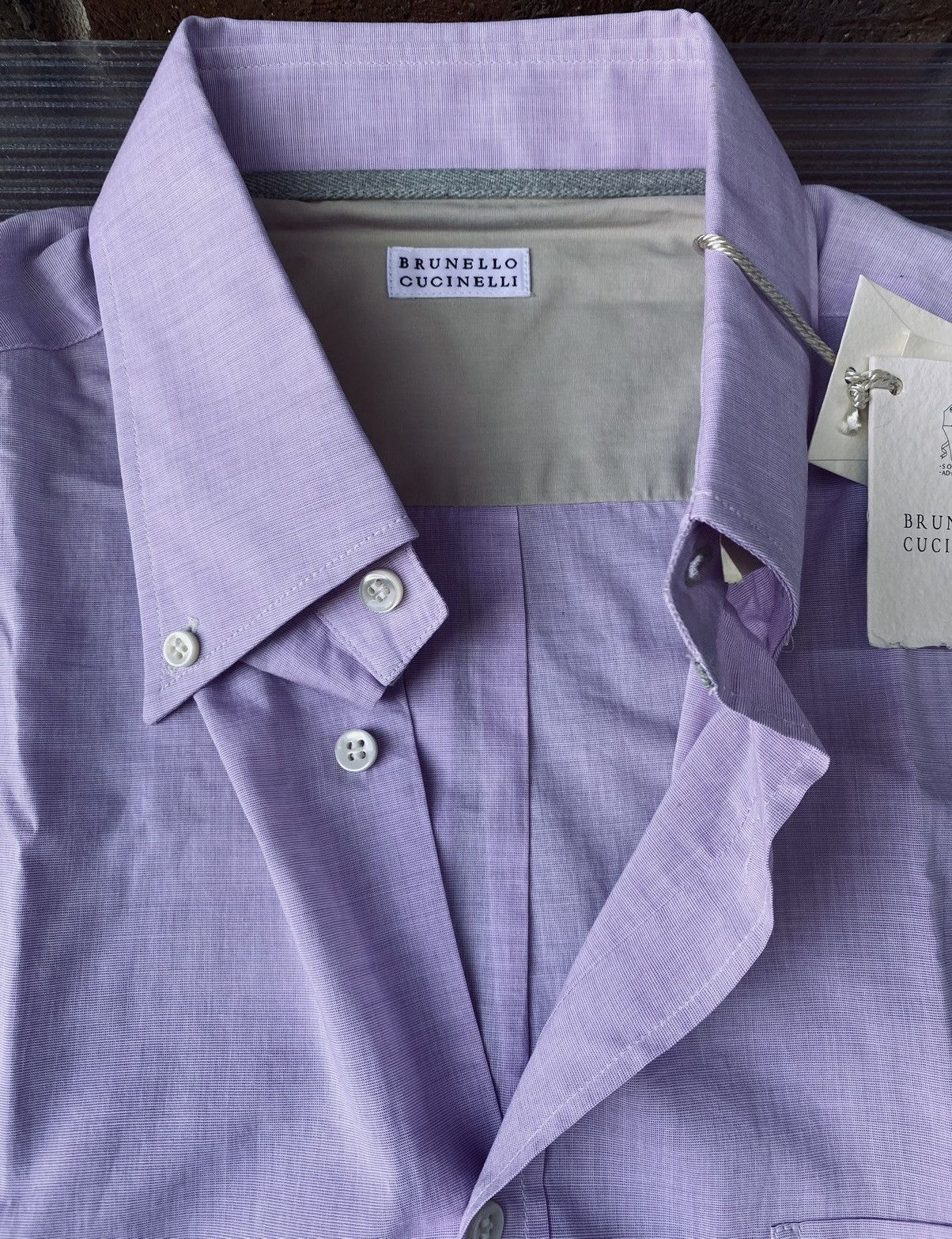 Brunello Cucinelli Brunello Cucinelli 🇮🇹 Royal Lilac Dress Shirt XXL NWT Size US XXL / EU 58 / 5 - 6 Thumbnail
