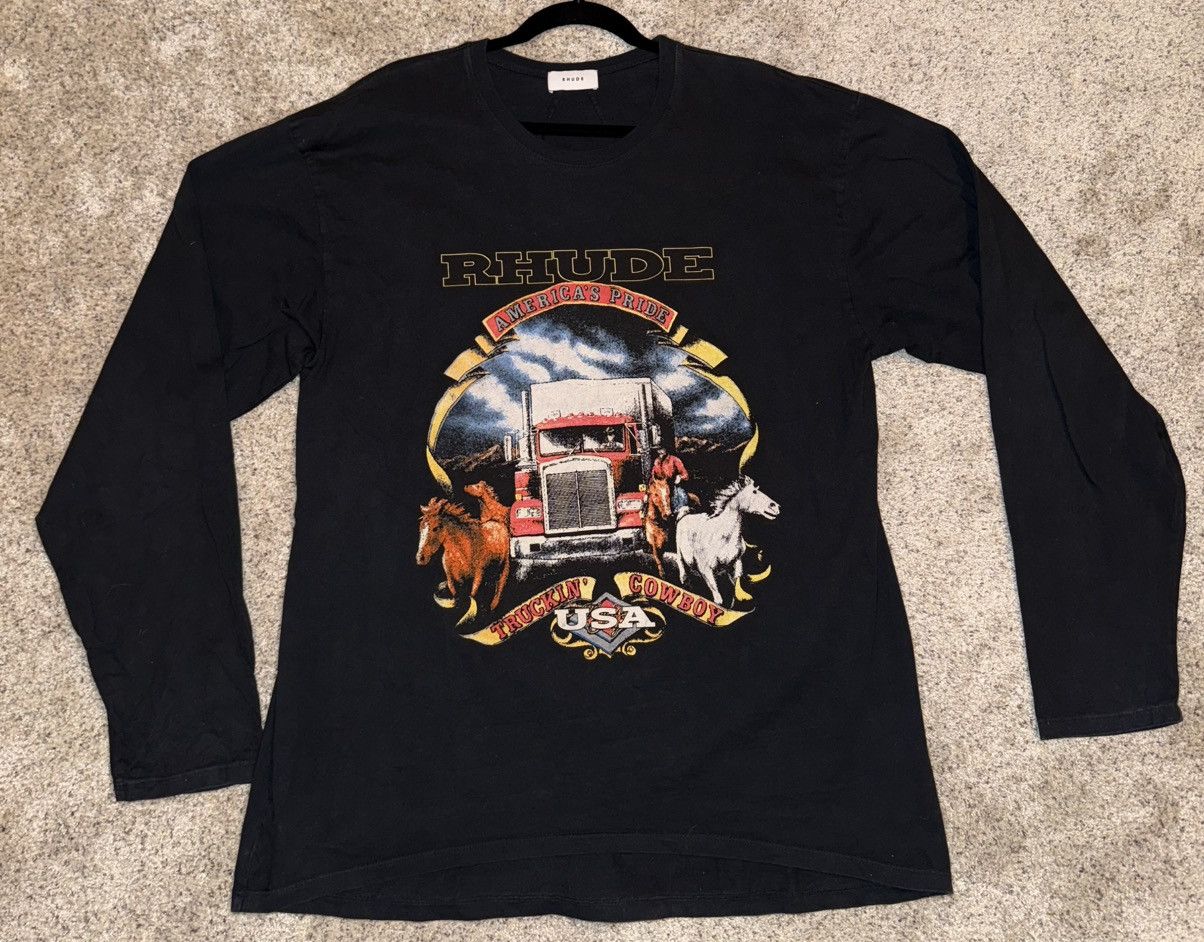 Rhude Rhude Truckin Cowboy Long Sleeve T-Shirt Size US L / EU 52-54 / 3 - 1 Thumbnail