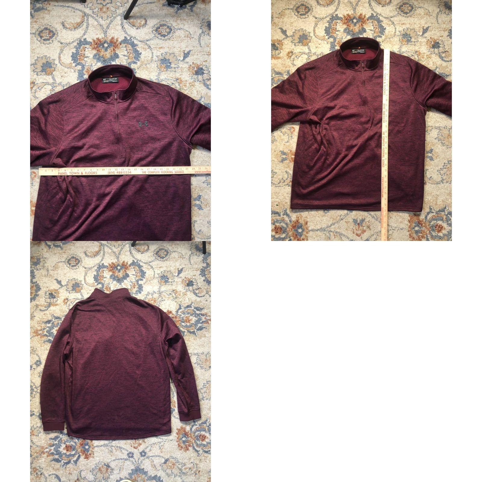 Under Armour Under Armour Pullover Mens 3XL Burgundy ColdGear Quarter Zip Fleece Loose Fit Size US XXL / EU 58 / 5 - 8 Thumbnail