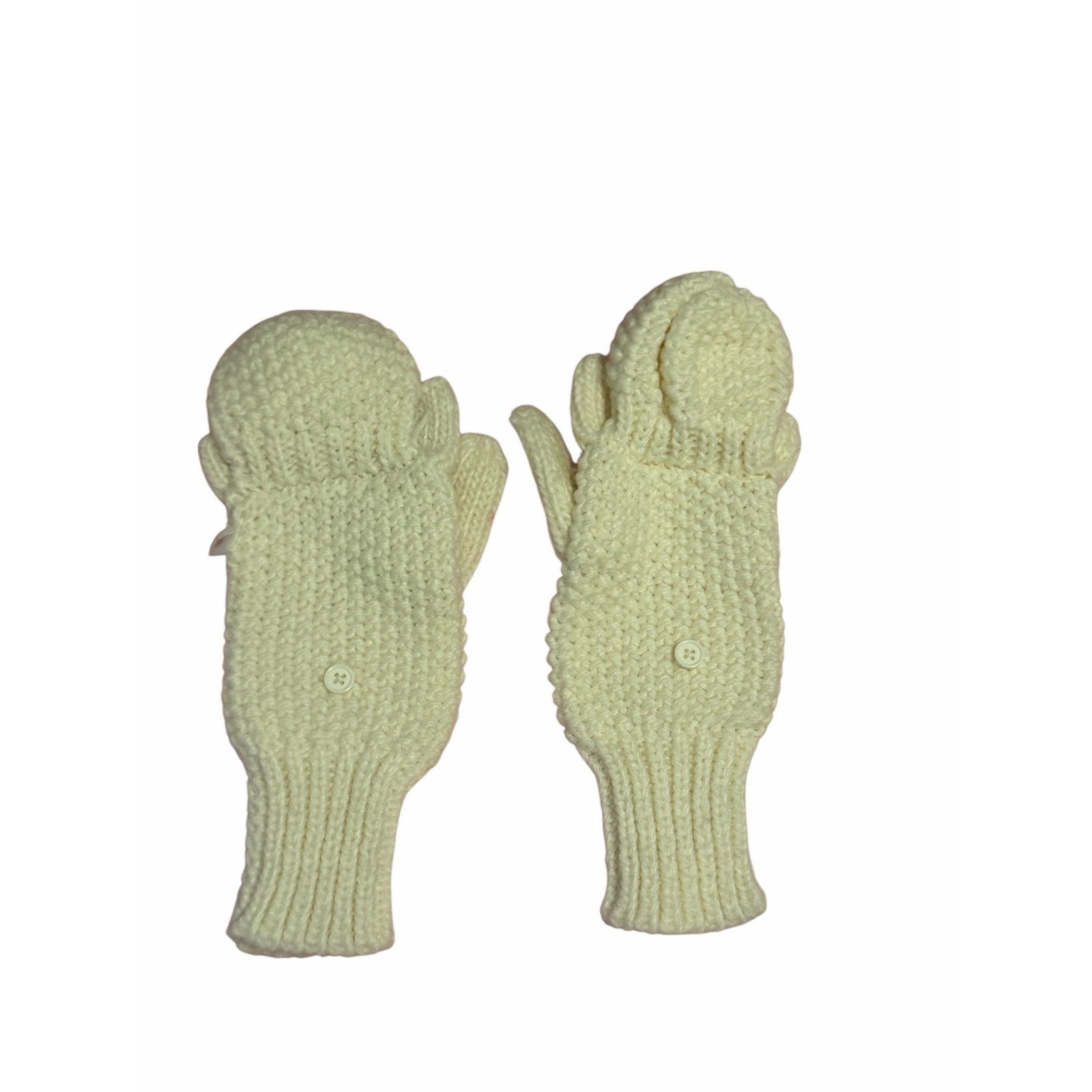 Other Women's White Solid Fuzzy Hand Knit Bird Mitten Gloves Size ONE SIZE - 3 Thumbnail