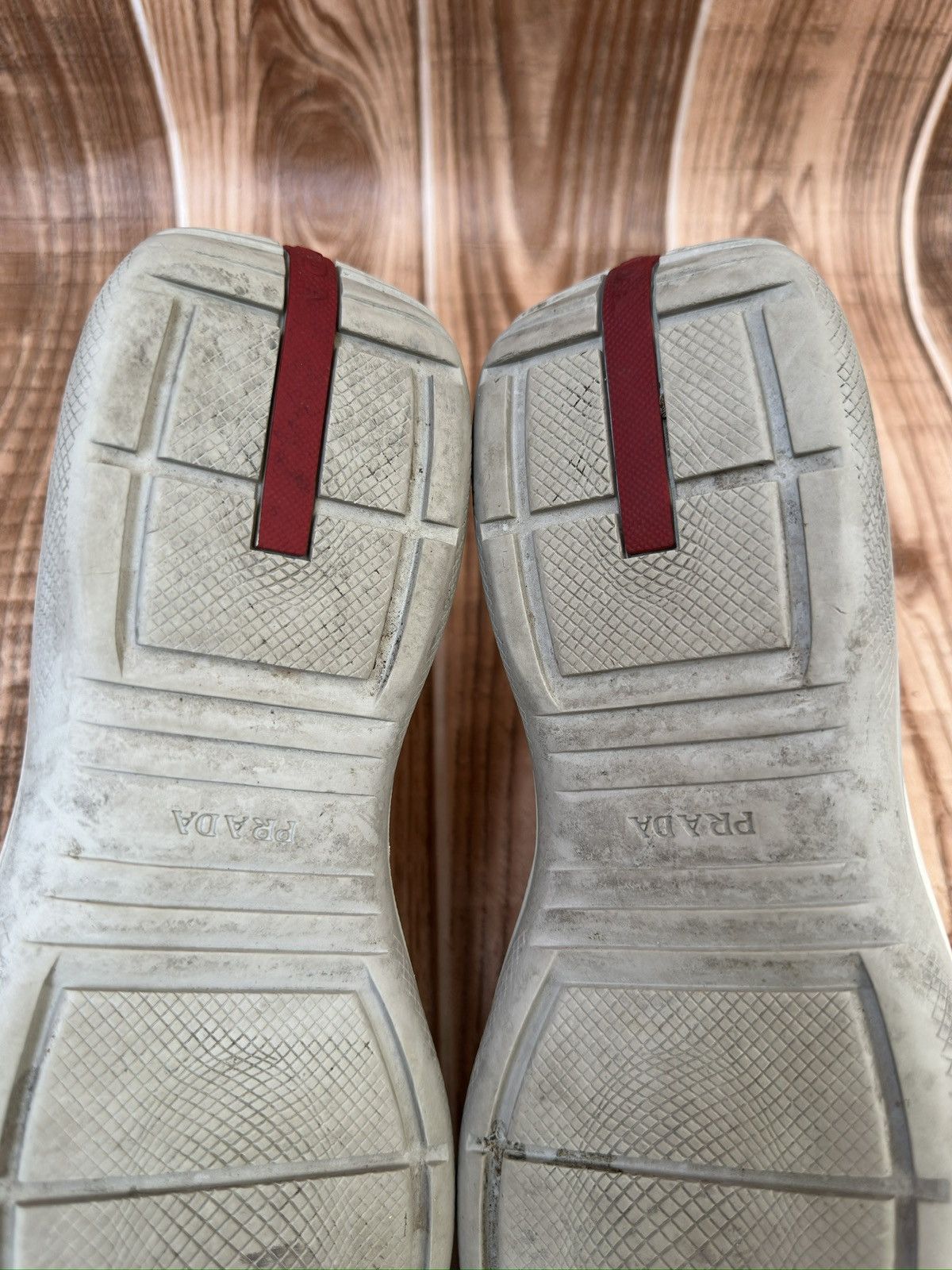 Prada Prada Americas Cup Velcro Straps Red Tab Leather Sneaks Size US 8.5 / EU 41-42 - 16 Thumbnail