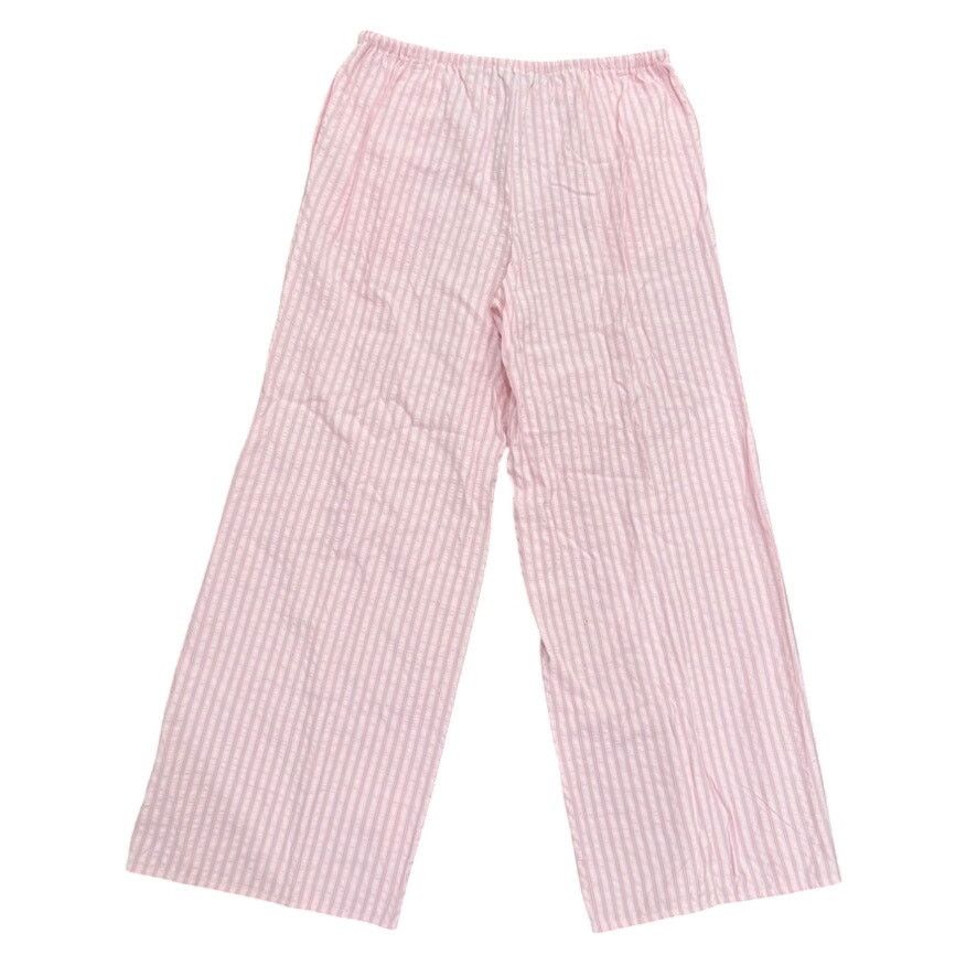 PrettyLittleThing PrettyLittleThing Striped Tie Waste Straight Leg Trouser Size 34" / US 12 / IT 48 - 5 Thumbnail