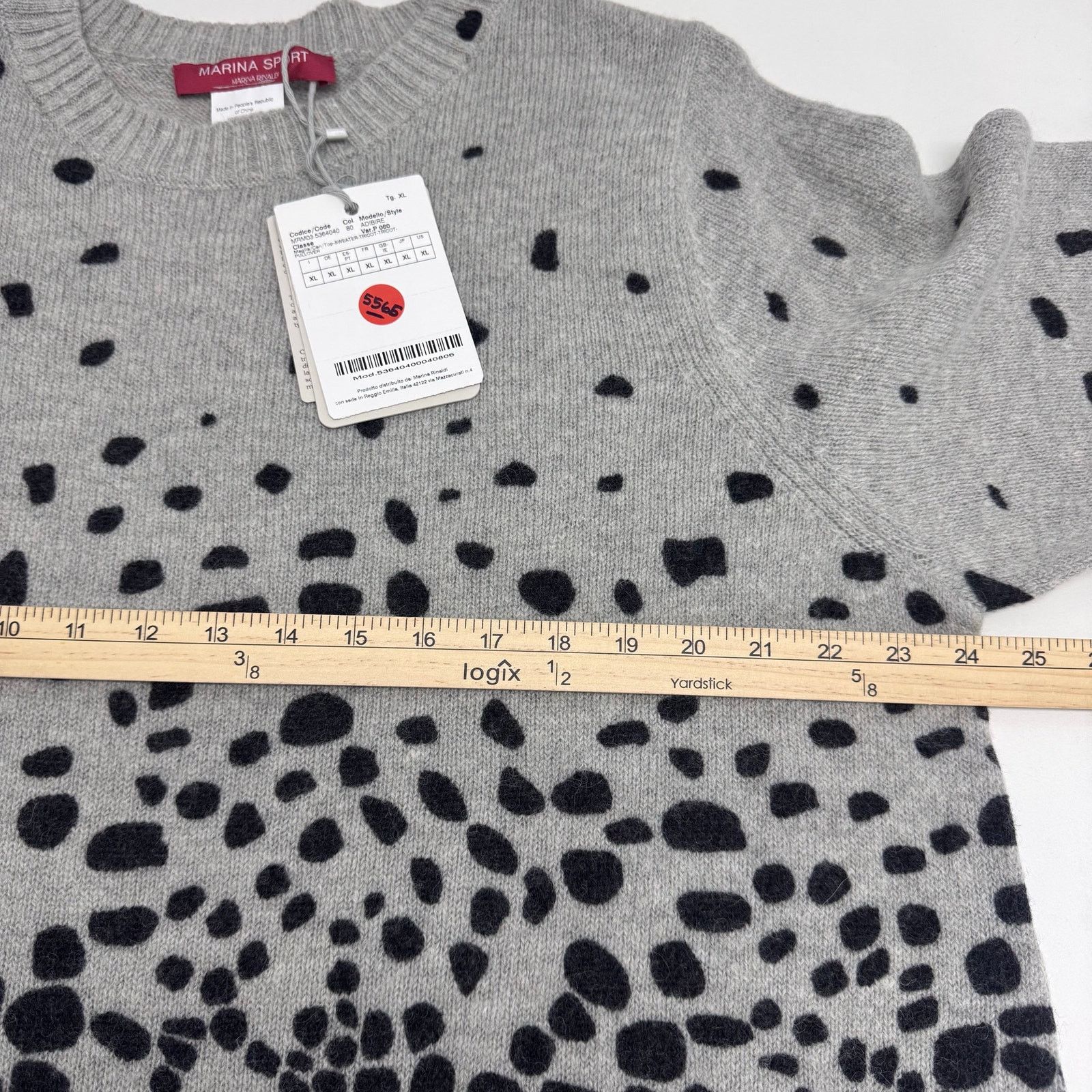 Marina Rinaldi Marina Rinaldi Grey Leopard Print Wool Blend Sweater Plus XL Size 3XL / US 20-22 - 7 Thumbnail