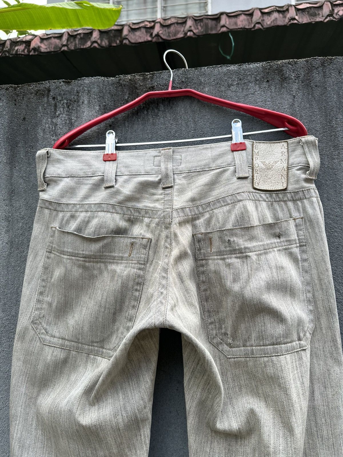 Emporio Armani 👹Vintage THRASHED Emporio Armani Baggy Flare Jeans Size US 33 - 10 Thumbnail