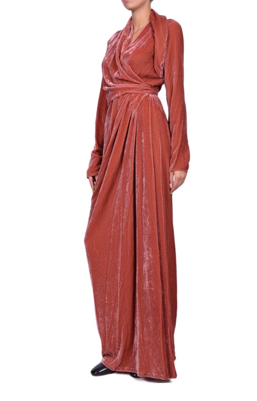 Rick Owens Last Size Rick Owens Velvet Wrap Silk Blend Maxi Dress Size M / US 6-8 / IT 42-44 - 2 Thumbnail