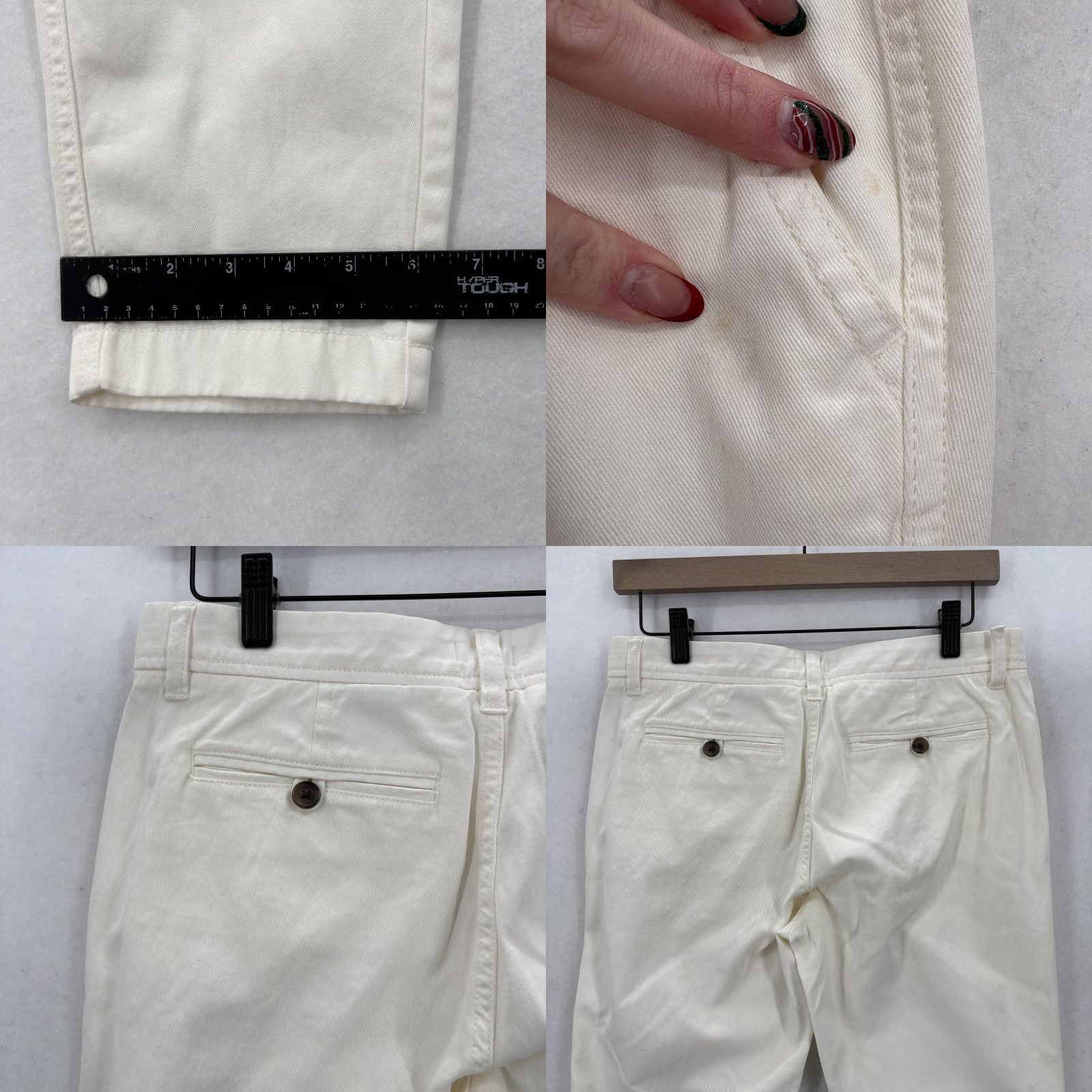 J.Crew J.CREW Chino Pants Womens 0 Beige 100% Cotton Mid Rise Tapered Twill Casual NWT Size 25" / US 0 / IT 36 - 9 Thumbnail