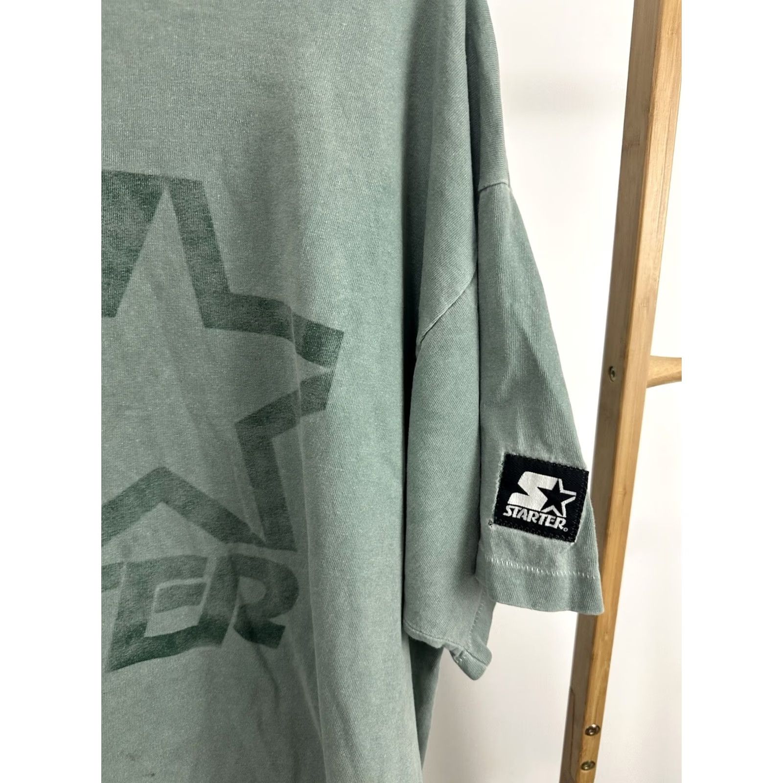 Starter VTG Starter T-Shirt Logo Cotton 90s Green L Mens Vintage Promo Big Logo Faded Worn Single Stitch Short Sleeve Size L Size US L / EU 52-54 / 3 - 4 Thumbnail