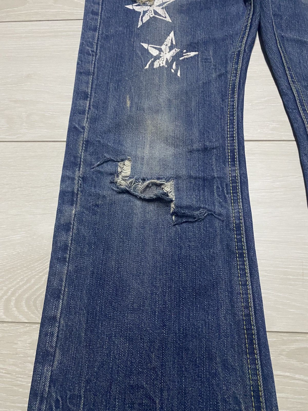 Beauty Beast Vintage Japanese Buzz Spunky Star Flare Repair Jeans Size US 32 / EU 48 - 9 Thumbnail