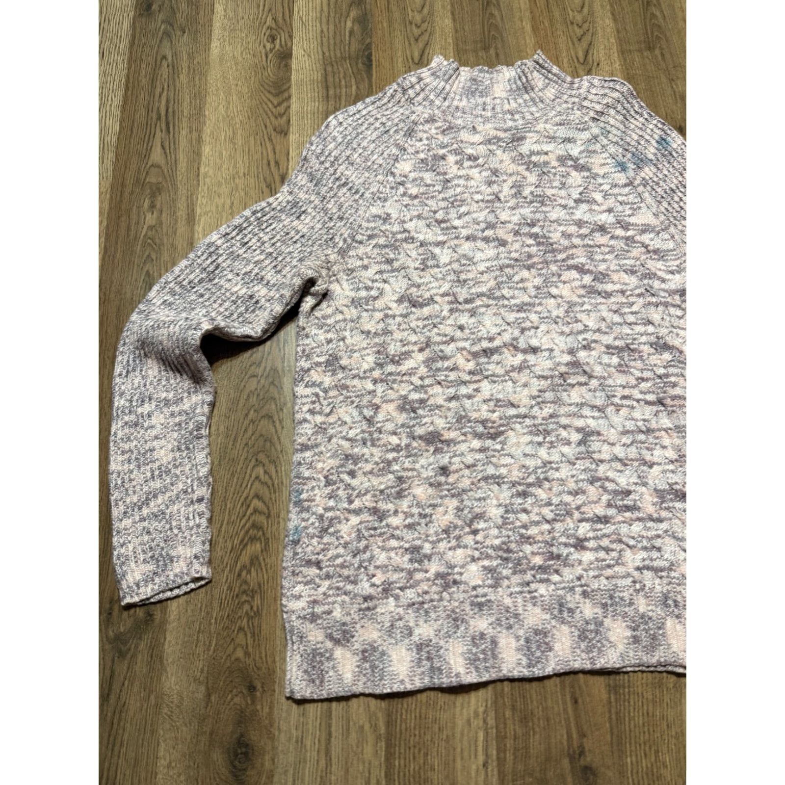Croft & Barrow Croft & Barrow Sweater Women’s Large Gray Pink Crewneck Pullover Knit Cotton Regular Fit Casual Pullover Fall Winter Spring Summer Size L / US 10 / IT 46 - 3 Thumbnail