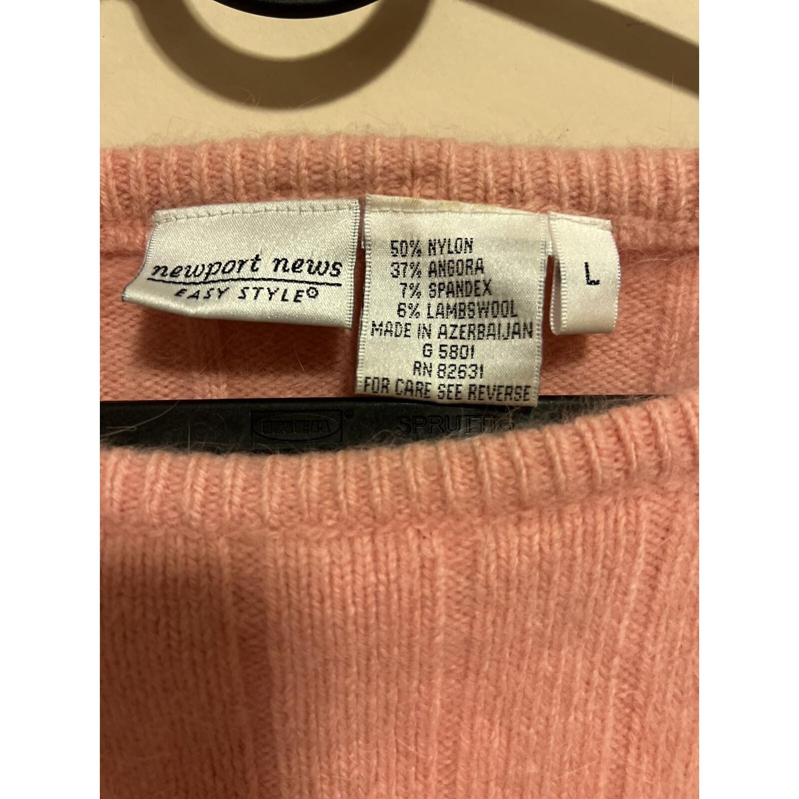 Marc Newson Newport News Angora Lambswol Women's pink top Size L A000160 Size L / US 10 / IT 46 - 6 Thumbnail