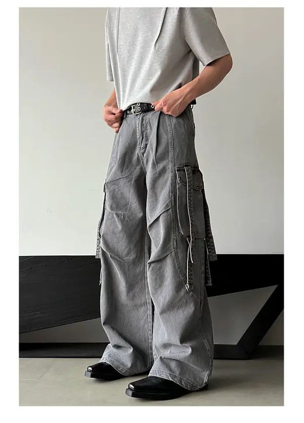 Jean Matsuda x Maezo Multi Pocket Gray Pleated Jeans Size US 30 / EU 46 - 2 Thumbnail
