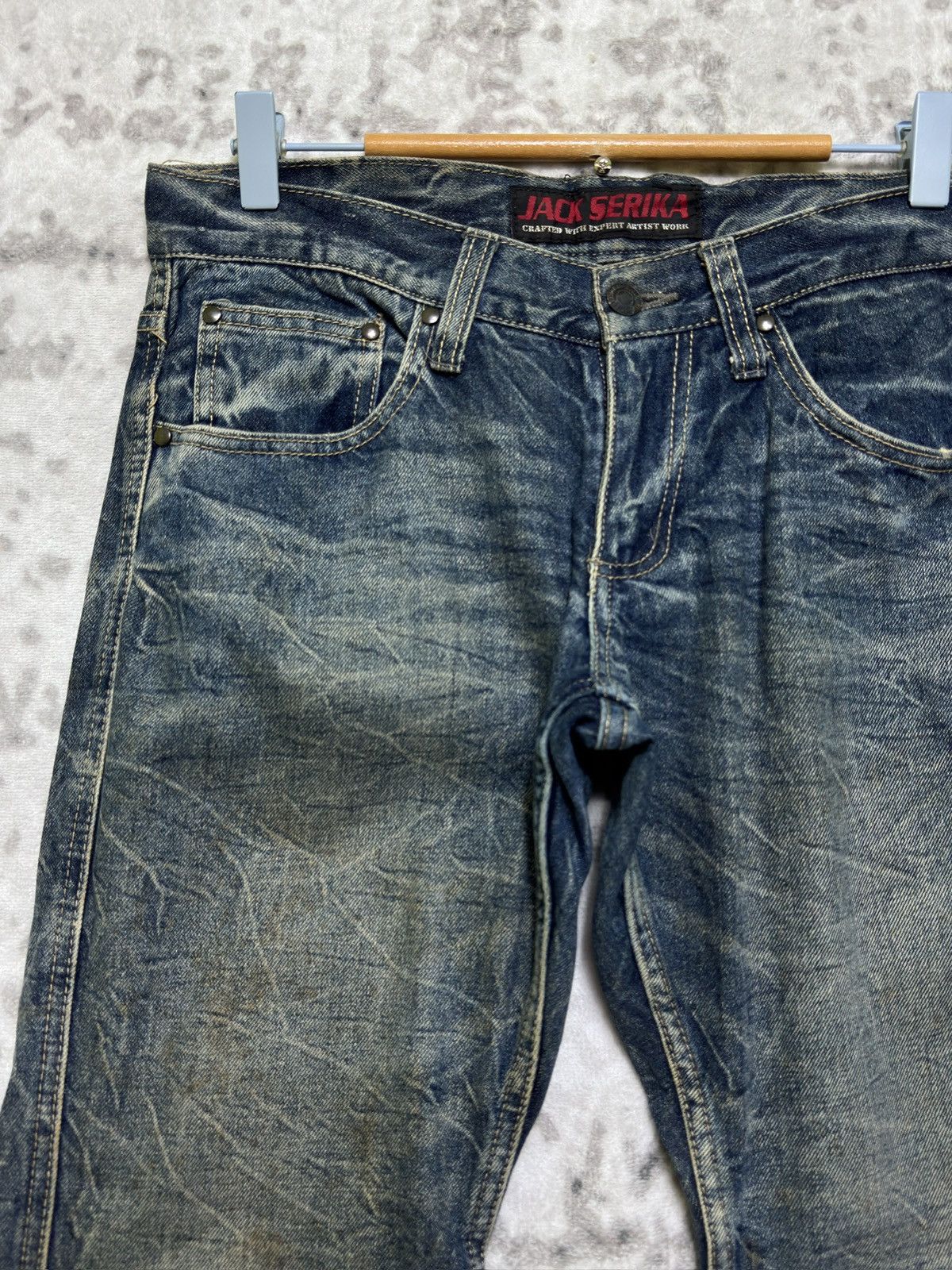 Hysteric Glamour Vintage Jack Serika Y2K Wing Graphic Boot Cut Jeans Size US 31 - 4 Thumbnail