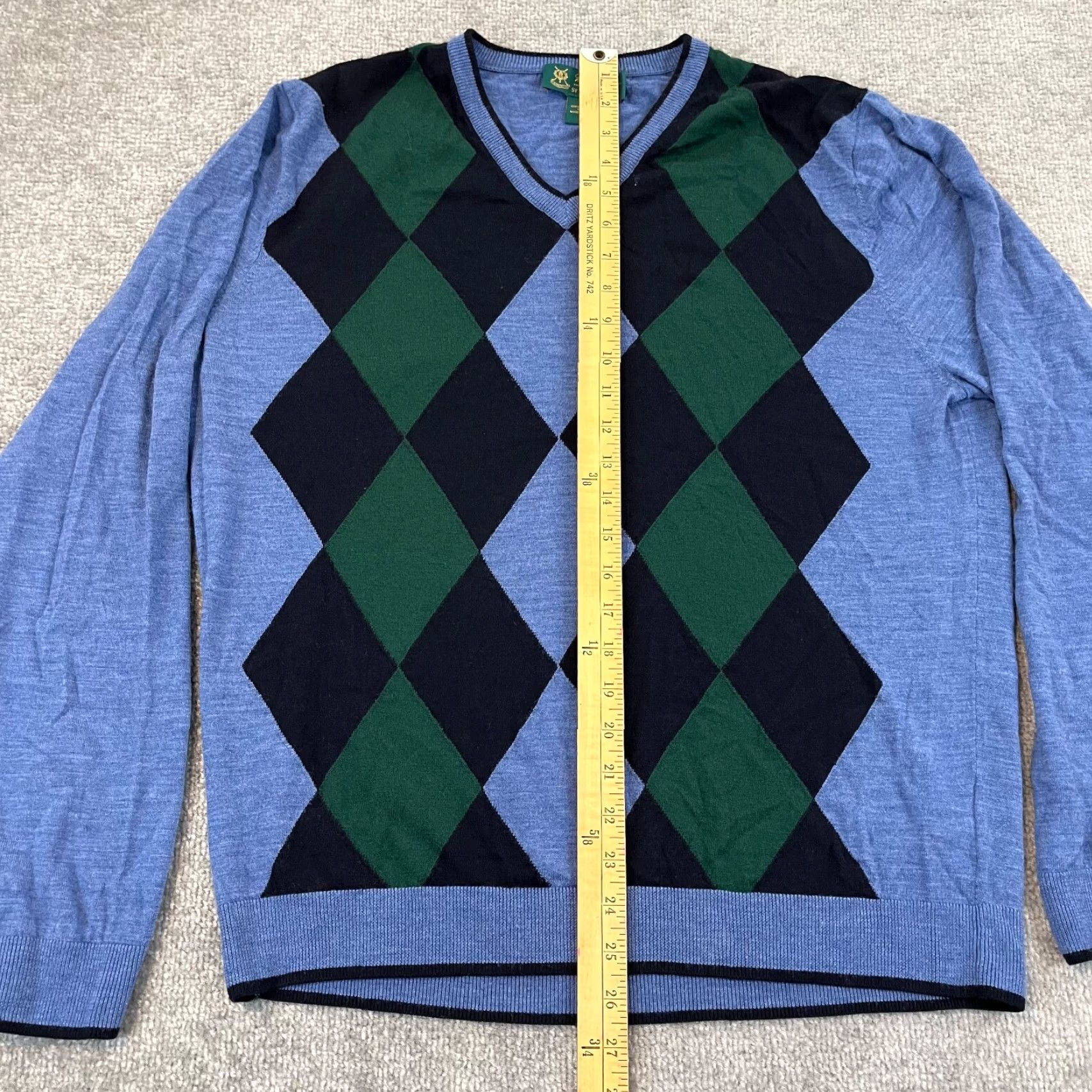 Brooks Brothers BROOKS BROTHERS Sweater Mens Large Blue ST. Andrews Golf Argyle Saxxon Wool Pullover Size US L / EU 52-54 / 3 - 3 Thumbnail
