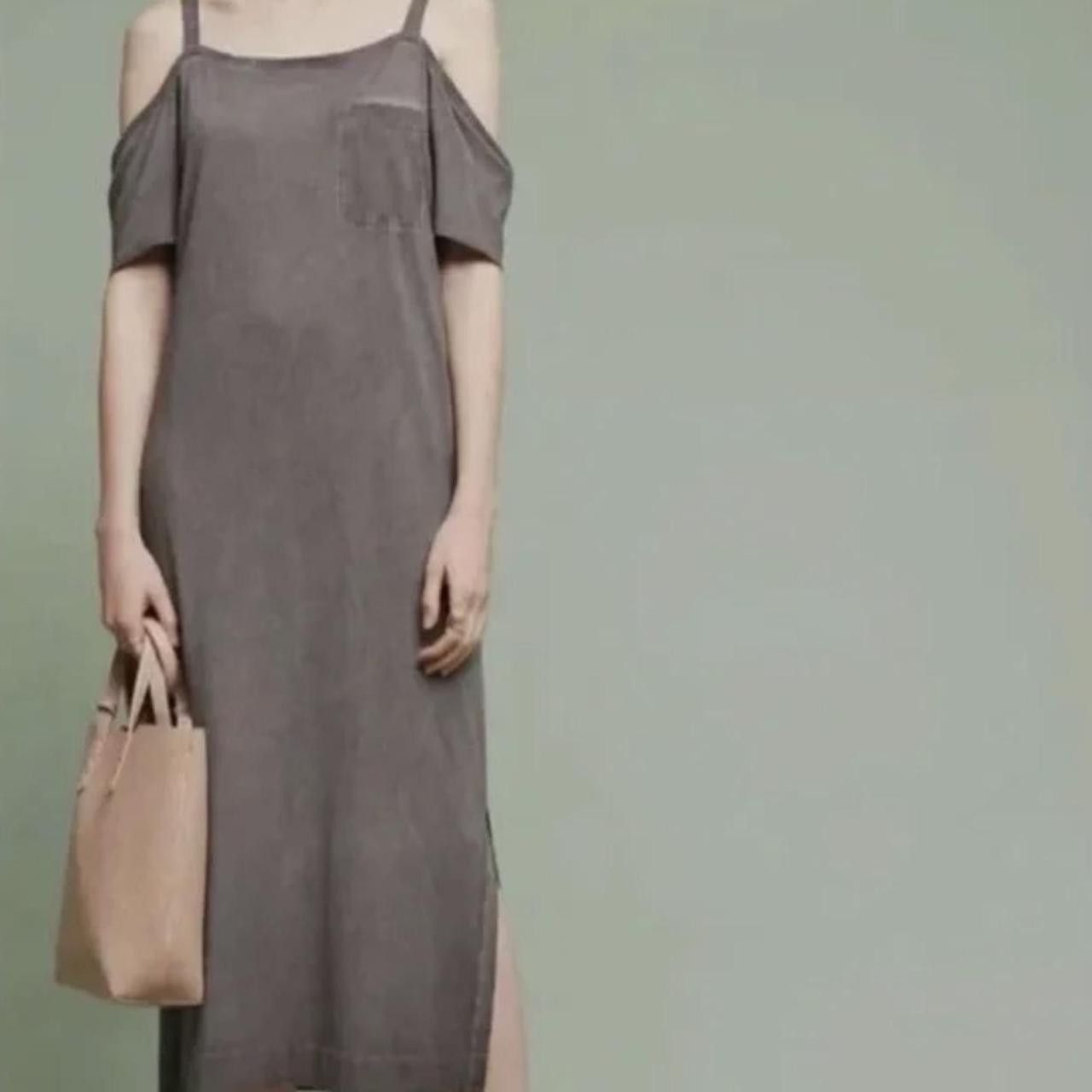 Anthropologie Cloth and Stone Anthropology Gray Burnout Cold Shoulder L Size L / US 10 / IT 46 - 1 Thumbnail