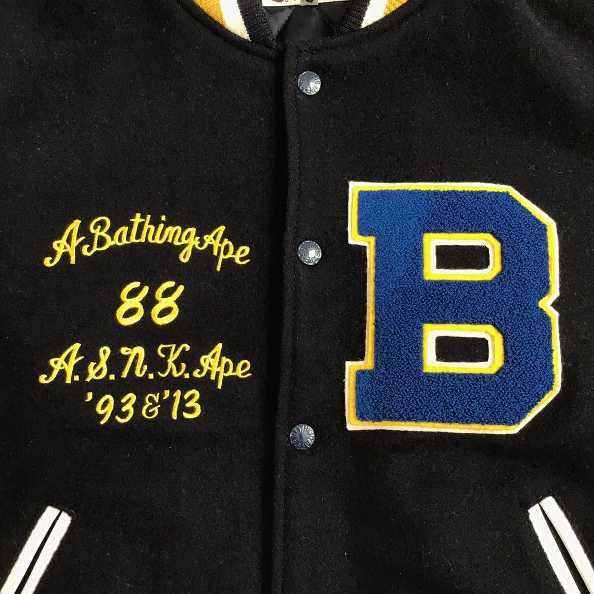 Bape Sleeve leather BAPE STA LOGO varsity jacket a bathing ape Size US M / EU 48-50 / 2 - 4 Thumbnail