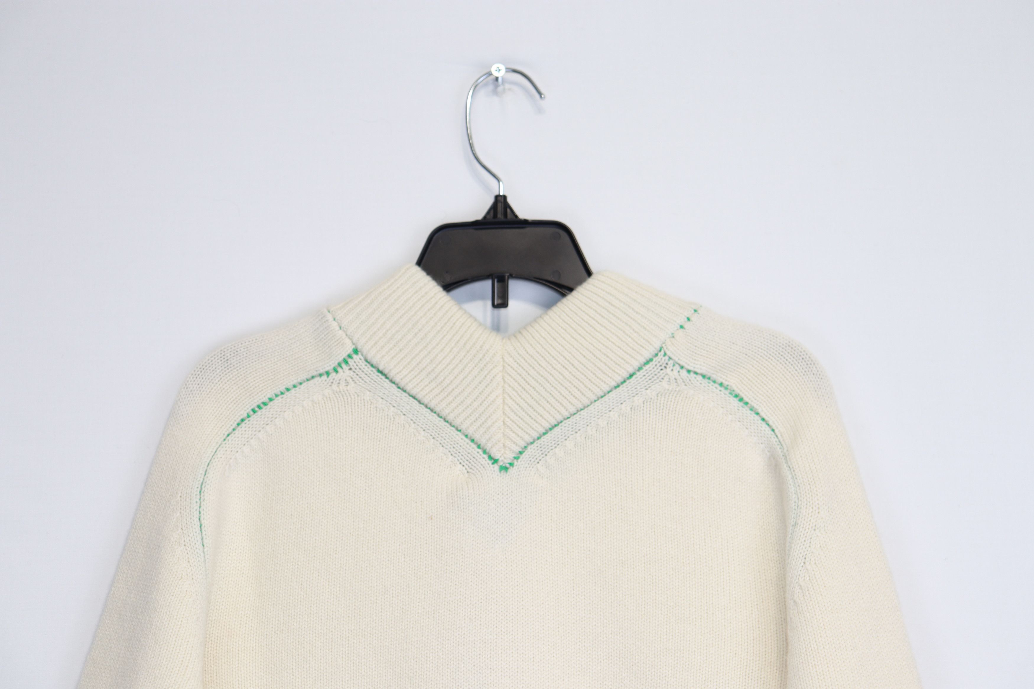 Bottega Veneta o1rshd1 Sweater Medium Weight Wool in Ivory Size L / US 10 / IT 46 - 8 Thumbnail
