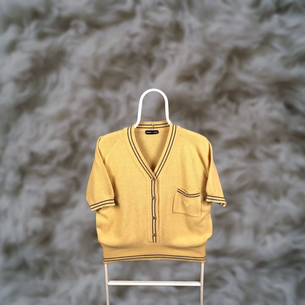 Emporio Armani Emporio Armani Cardigan Size 44 Yellow Cotton Blend Short Sleeve Women's Size M / US 6-8 / IT 42-44 - 1 Thumbnail
