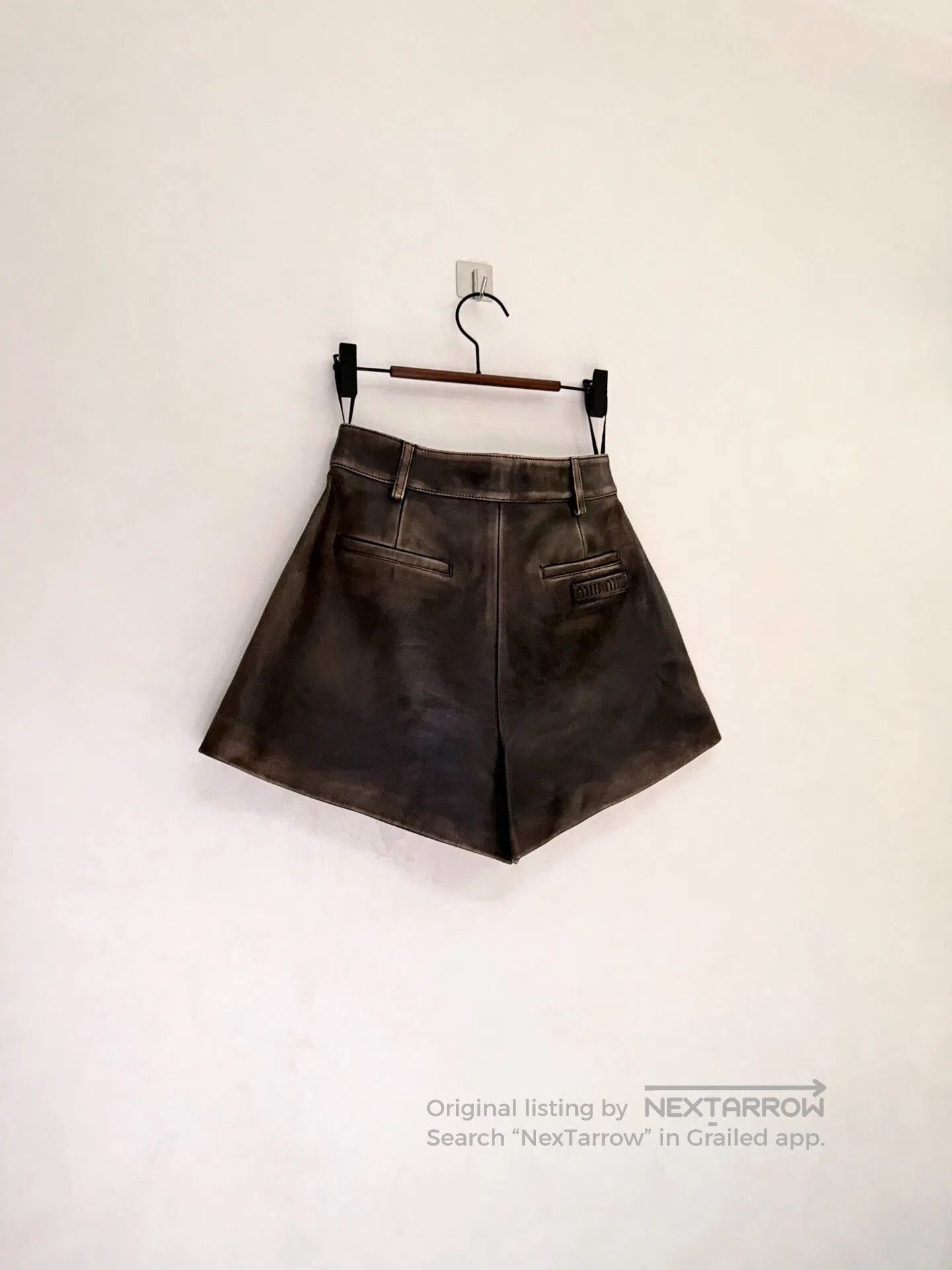 Miu Miu MiuMiu 24SS Brown Distressed Lambskin A. Size 35" - 2 Thumbnail