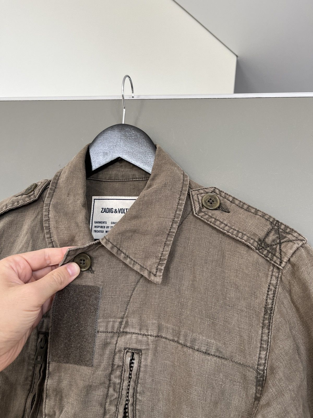 Zadig & Voltaire Zadig & Voltaire Kid Lin Lave Military Linen Jacket Size S / US 4 / IT 40 - 13 Thumbnail