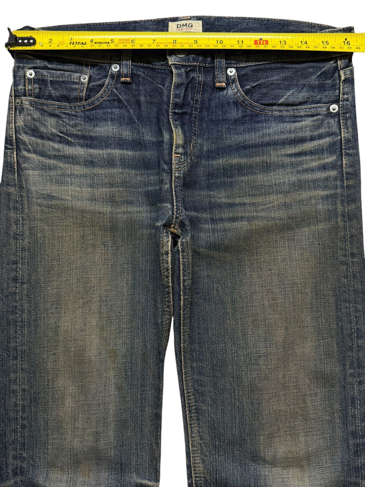 semanticdesign Vintage Y2K Japanese DMG Mud Wash Faded Whisker Straight Leg Size US 32 / EU 48 - 9 Thumbnail