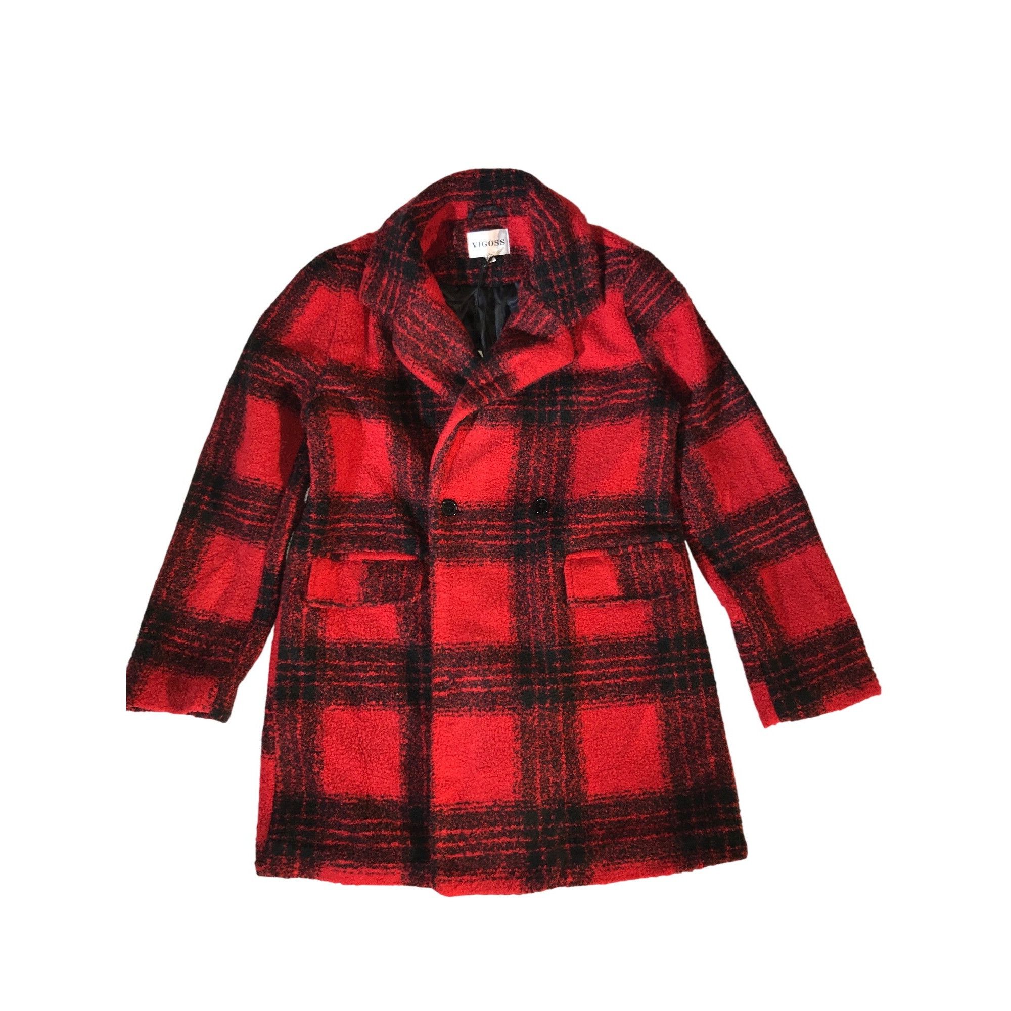 Other Vigoss Womens Red & Black Plaid Wool Blend Coat Size S / US 4 / IT 40 - 1 Thumbnail