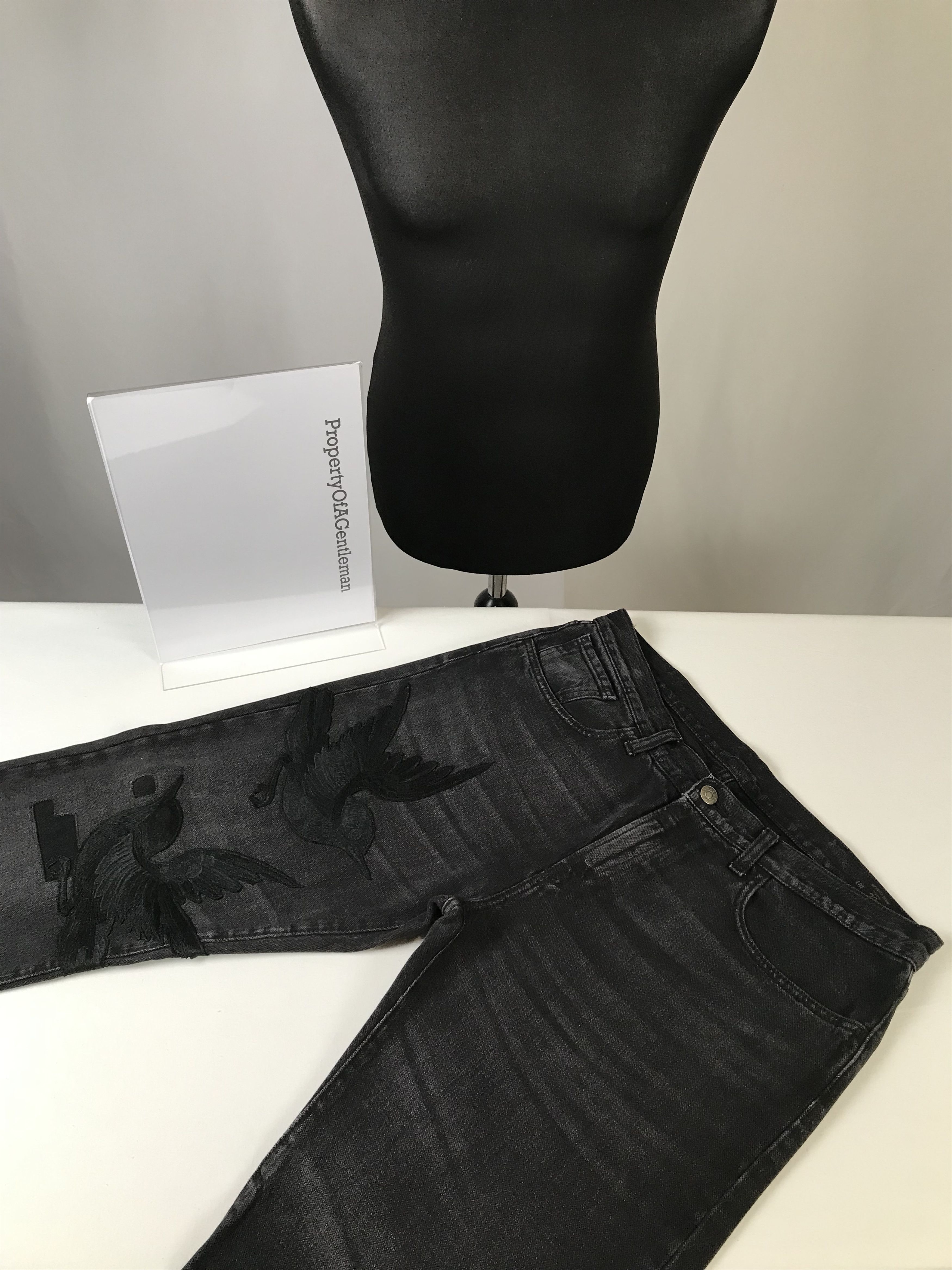 image of Gucci Bird Black Jeans, Men's (Size 33)