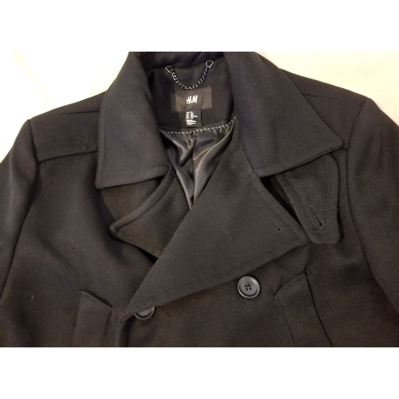 H&M Mens H&M Overcoat Jacket Black 42R Casual Business Formal Size US XS / EU 42 / 0 - 2 Thumbnail