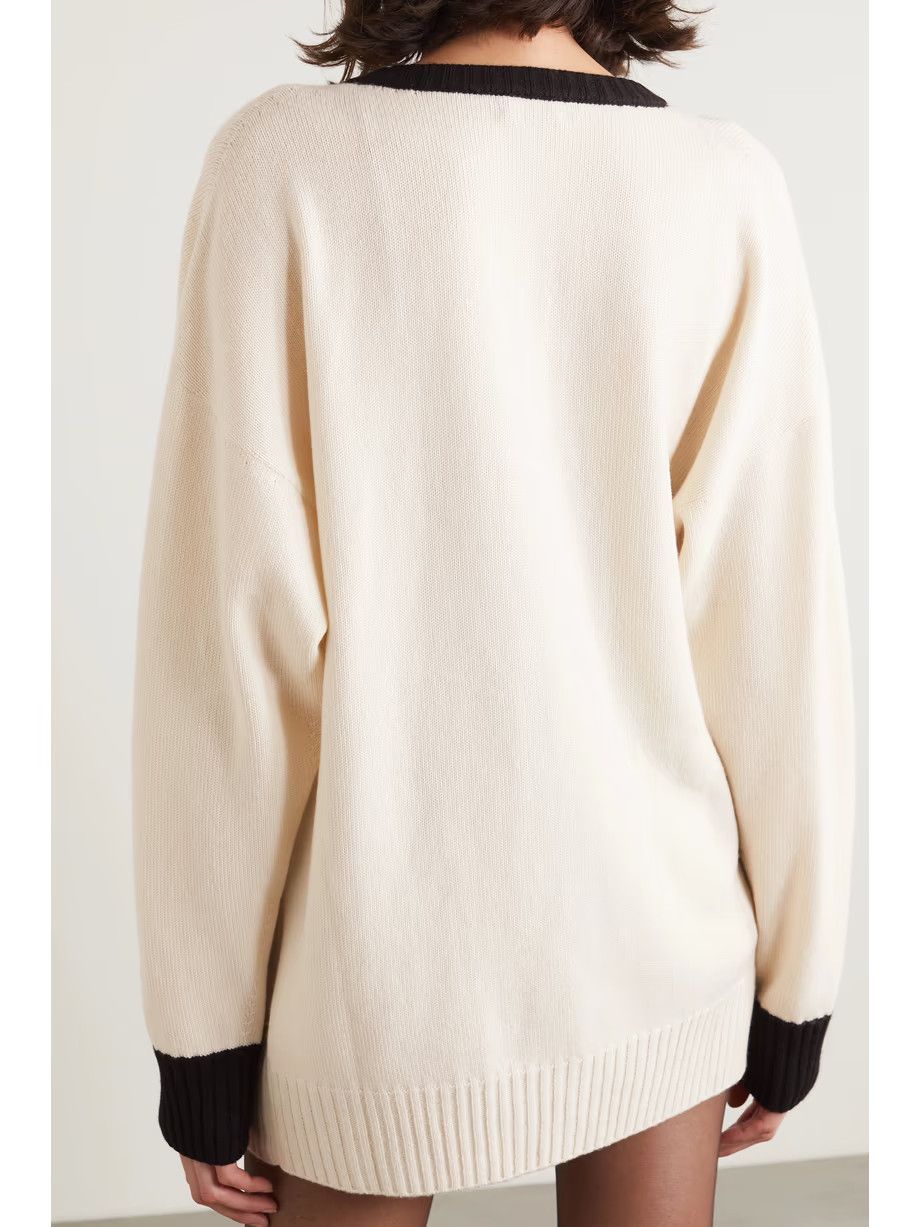 Saint Laurent Paris o1s1wg110125 648449 Long Cardigan in Cashmere in Cream Size S / US 4 / IT 40 - 3 Thumbnail
