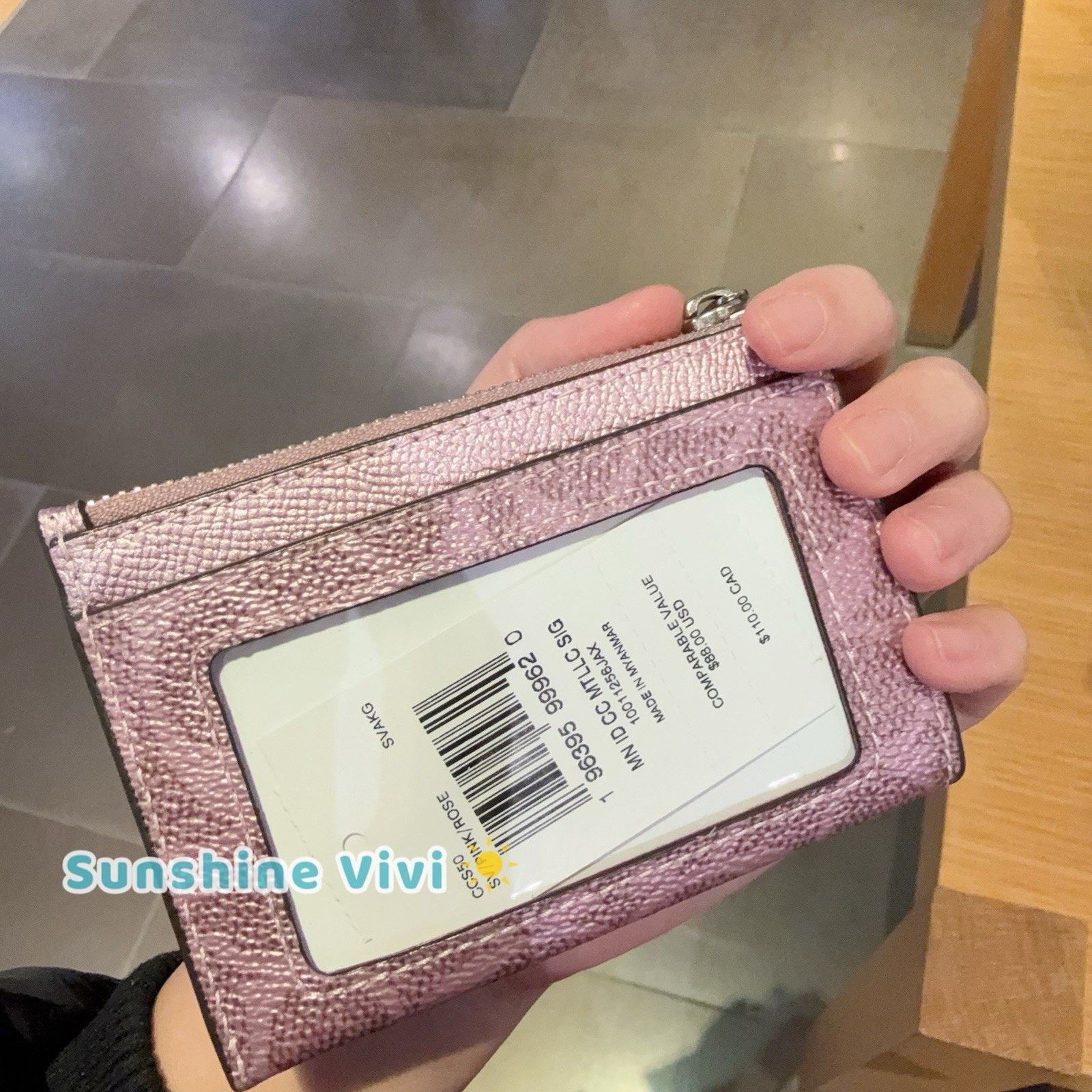 Coach NWT Coach Mini Skinny Id Case Canvas CCS50 Pink Rose Size ONE SIZE - 3 Thumbnail