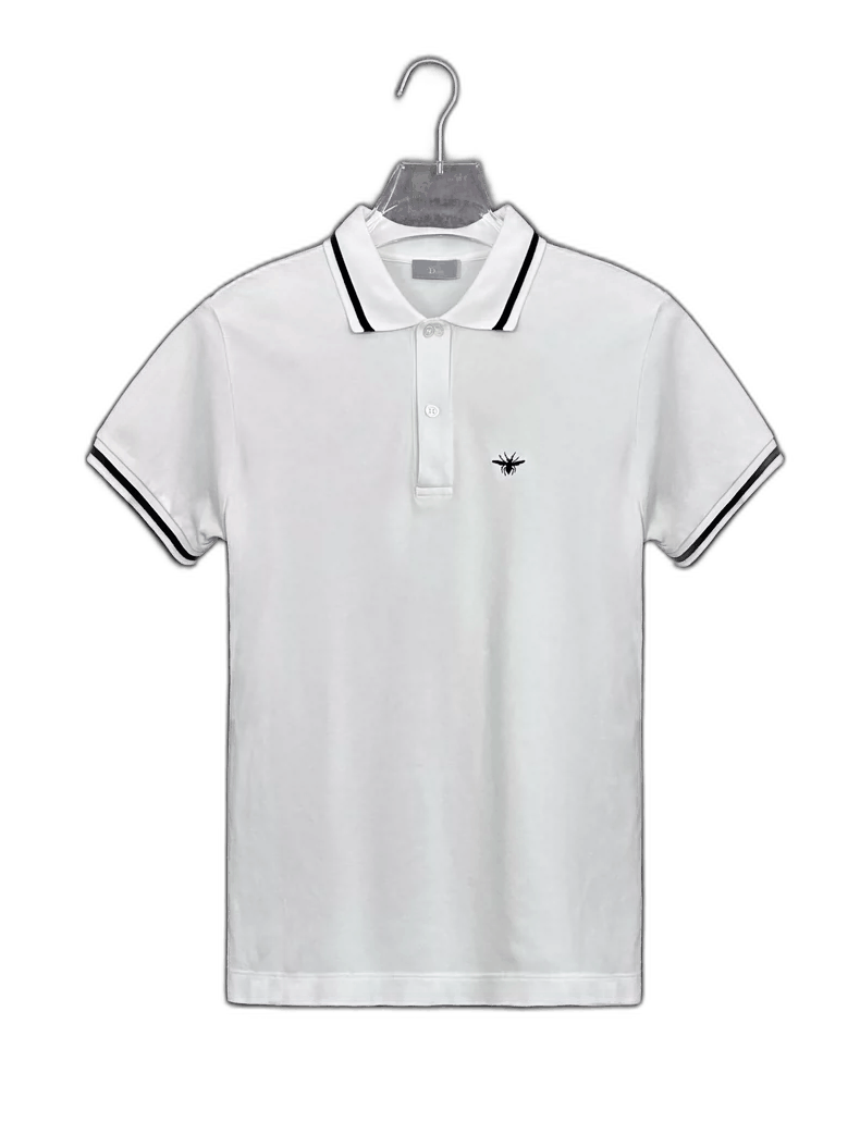 Dior Dior Dior Embroidered Bee White Polo Shirt for Men-2507 Size US S / EU 44-46 / 1 - 1 Thumbnail