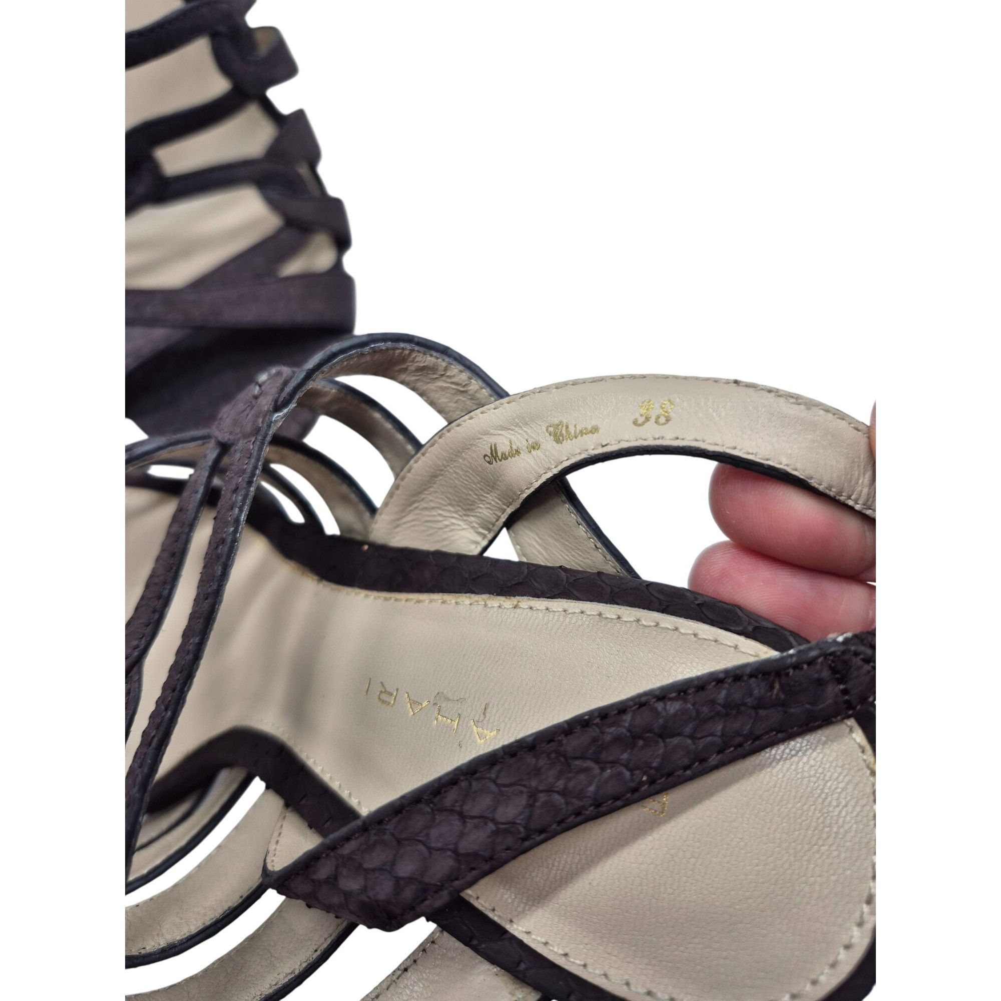 Elie Tahari Elie Tahari Meredith Wedge Suede Heeled Sandals Brown 8 Size US 8 / IT 38 - 5 Thumbnail