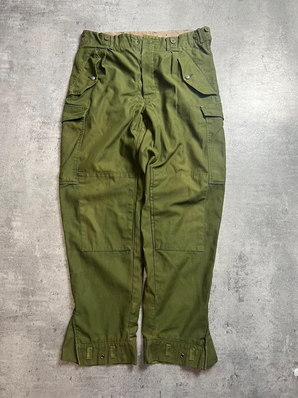 Vintage Vintage 90s avant garde swedish flared army pants khaki Size US 36 / EU 52 - 1 Thumbnail