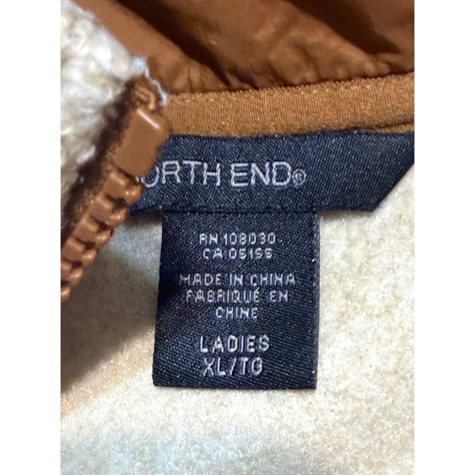 Vintage North End Sweater Women's XL Brown Tan Quarter Zipper Fleece Pullover Knit Shirt Mens? Size XL / US 12-14 / IT 48-50 - 5 Thumbnail