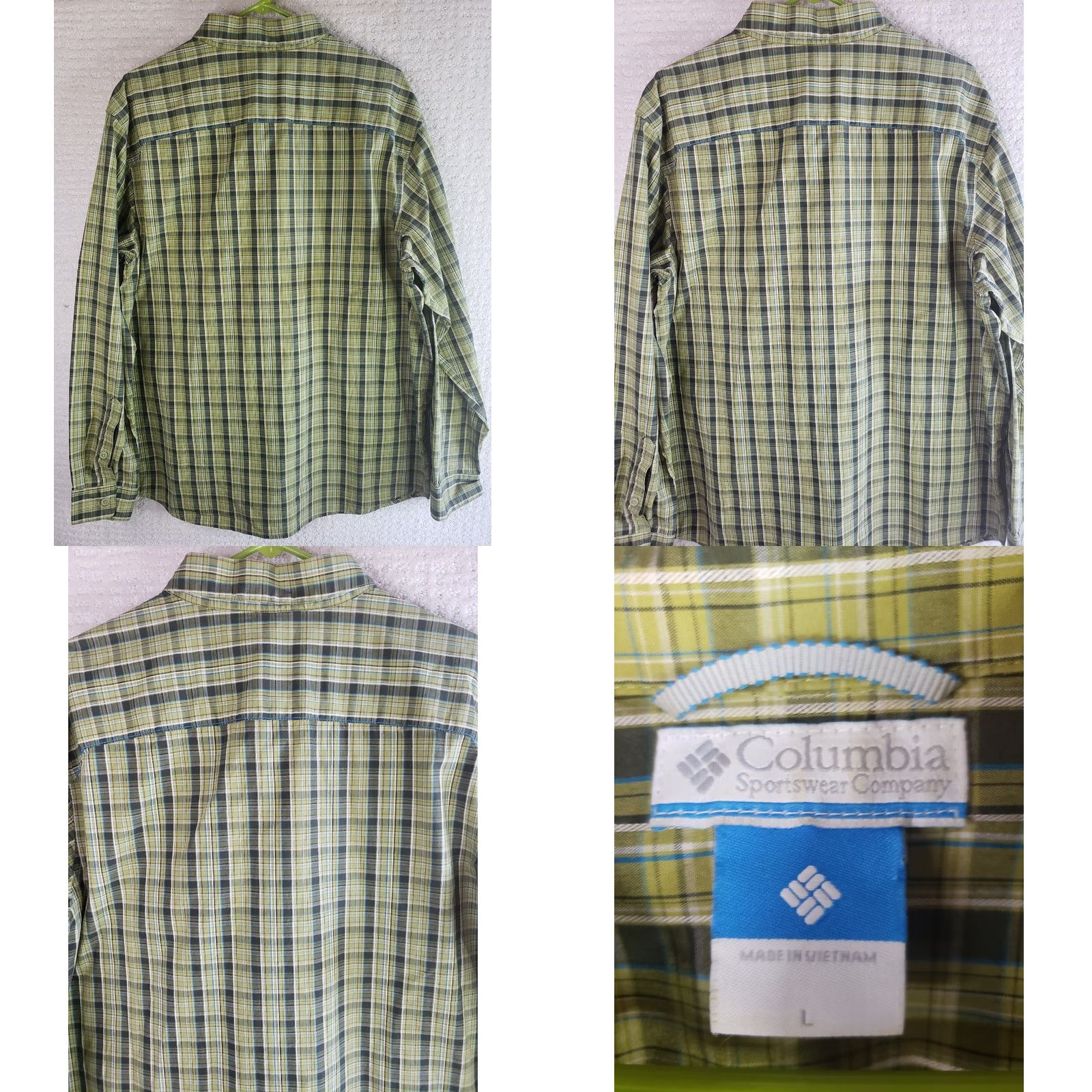 Vintage Columbia Men's L Green Plaid Long Sleeve Button-Up Shirt Nice! Shirt is in Absolutely Perfect Condition with no stains or blemishes. Pre-owned. Size US L / EU 52-54 / 3 - 8 Thumbnail