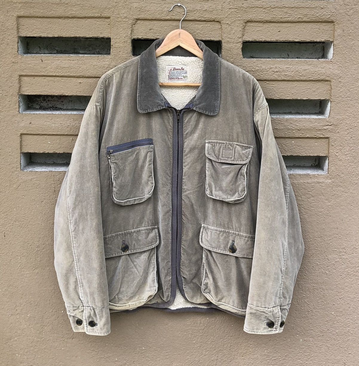 Vintage VTG Faded Multi Cargo Pocket Suede Lined Sherpa SafariJacket Size US L / EU 52-54 / 3 - 2 Thumbnail