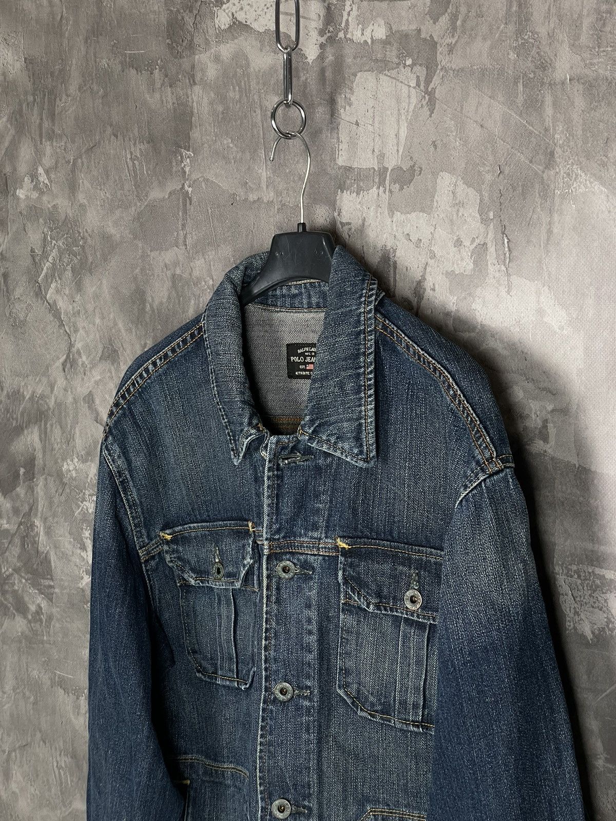 Polo Ralph Lauren × Ralph Lauren × Vintage Polo Vintage Denim Y2K Heavy Rare Streetwear Jacket Size US M / EU 48-50 / 2 - 7 Thumbnail