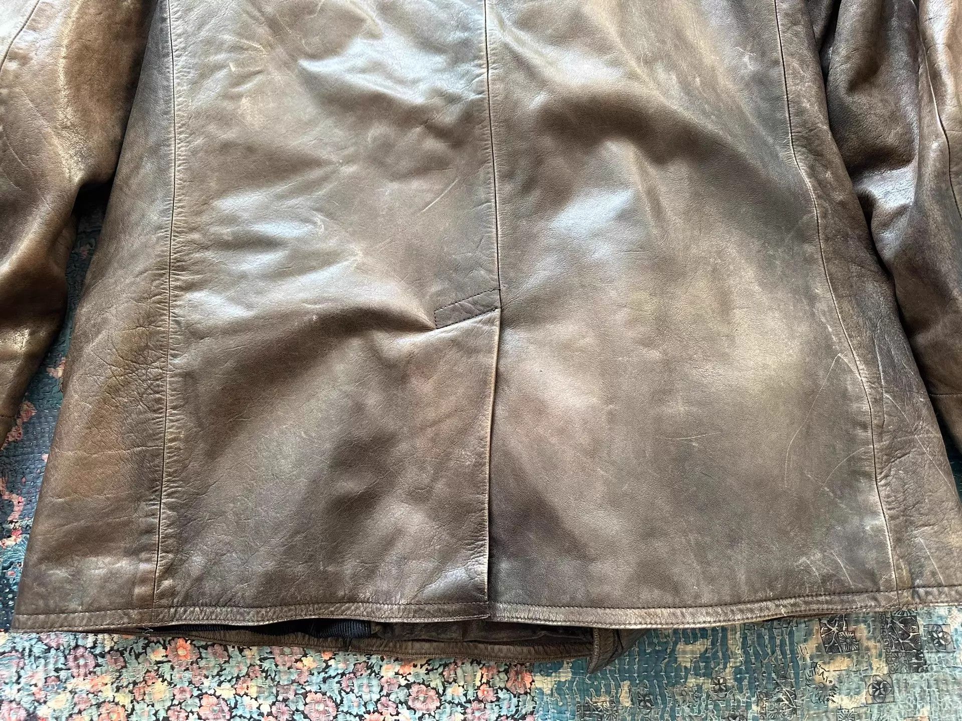 RRL Ralph Lauren RRL Distressed Color Wash Leather Coat L (XL Fit) Corduroy Size US L / EU 52-54 / 3 - 9 Thumbnail