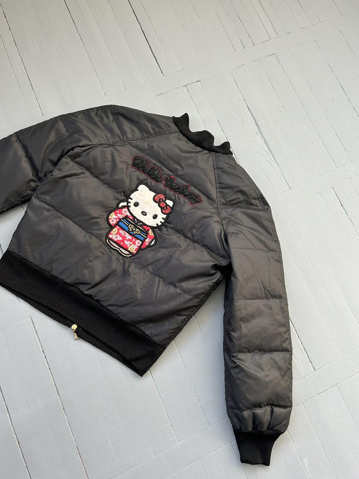 image of Iceberg Hello Kitty Bomber Jacket in Black, Women's (Size Small)